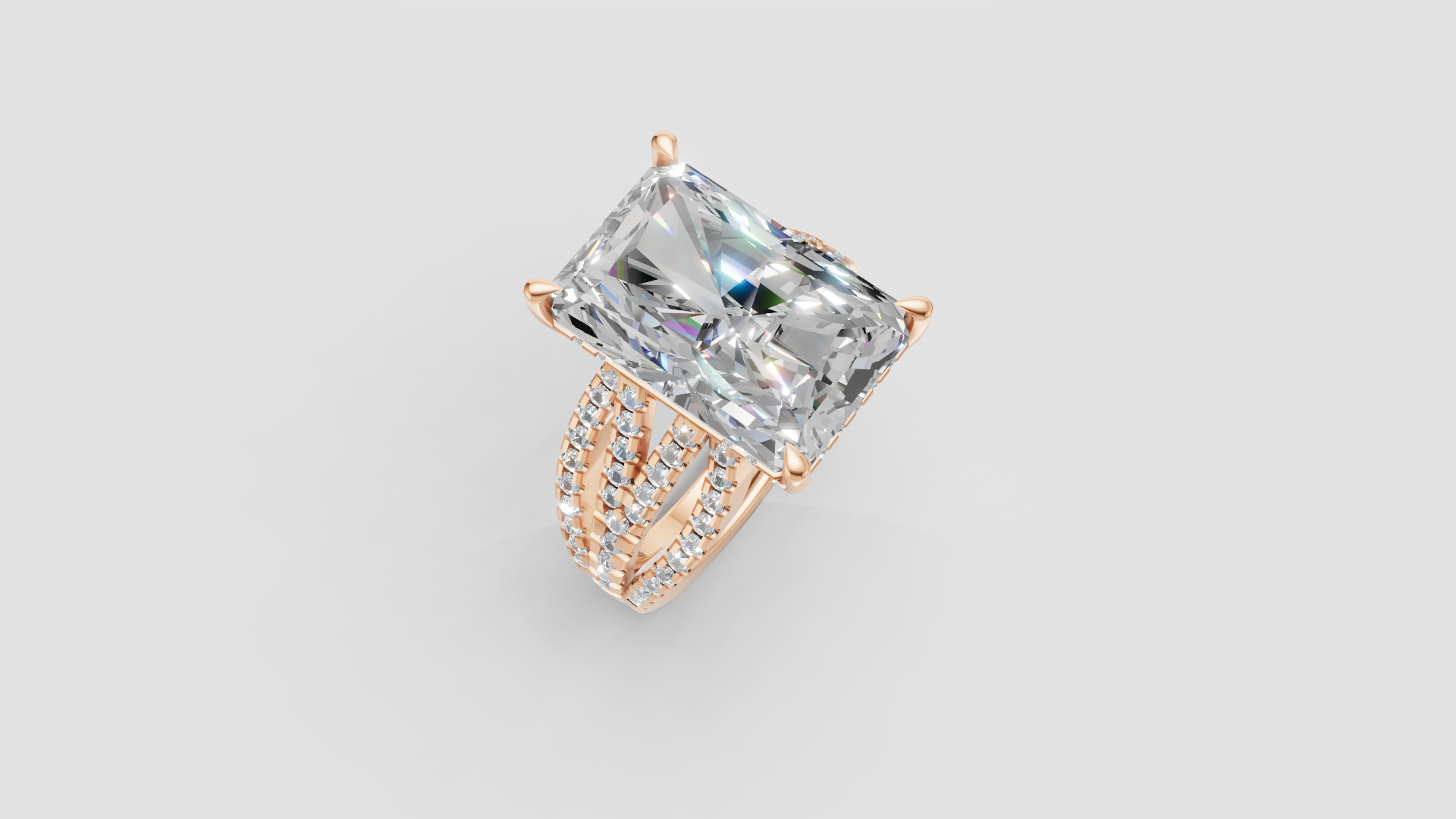 💍 Regal Brilliance – Emerald-Cut Solitaire Diamond Ring | DS IMPEX Signature