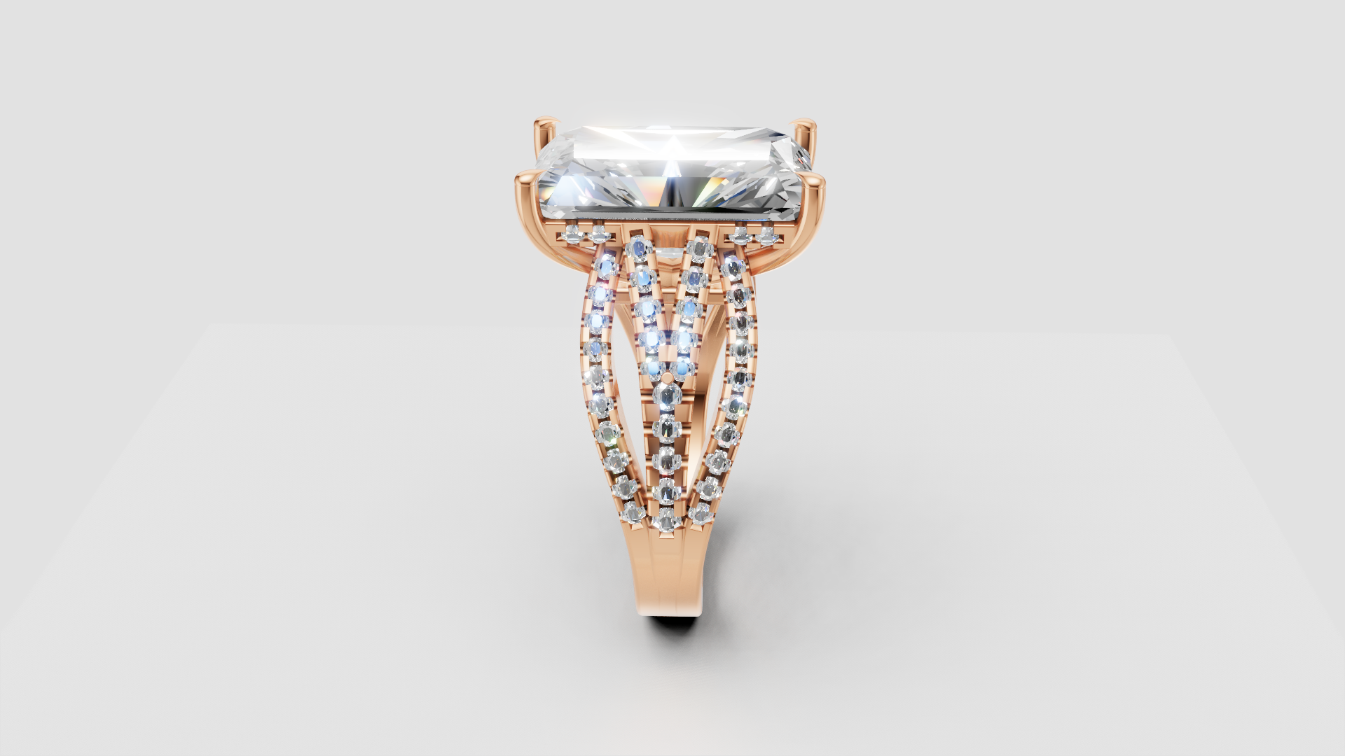💍 Regal Brilliance – Emerald-Cut Solitaire Diamond Ring | DS IMPEX Signature