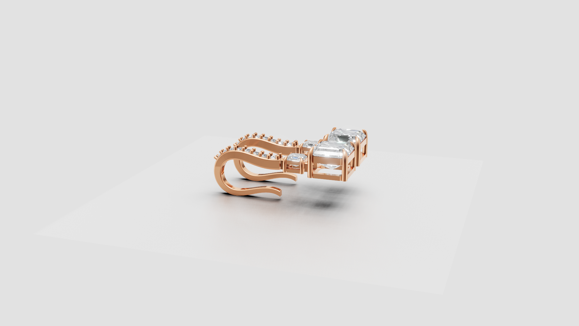 Princess-Cut Diamond Drop Earrings | 18K Gold | DS IMPEX