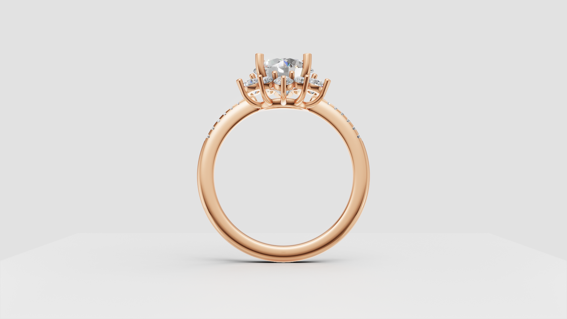 🌟 Blooming Halo – Round Brilliant Diamond Ring | DS IMPEX Fine Jewelry