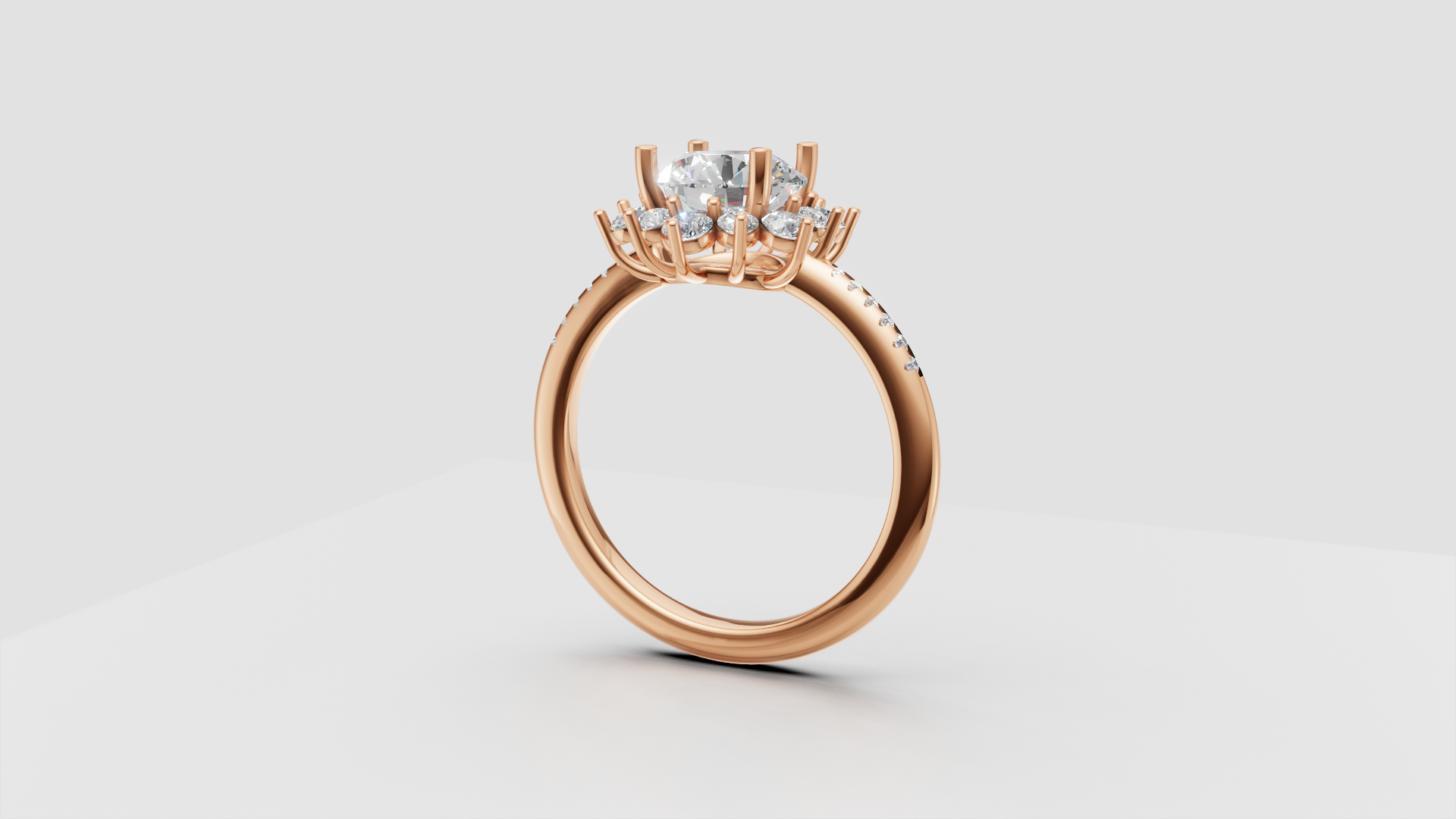 🌟 Blooming Halo – Round Brilliant Diamond Ring | DS IMPEX Fine Jewelry