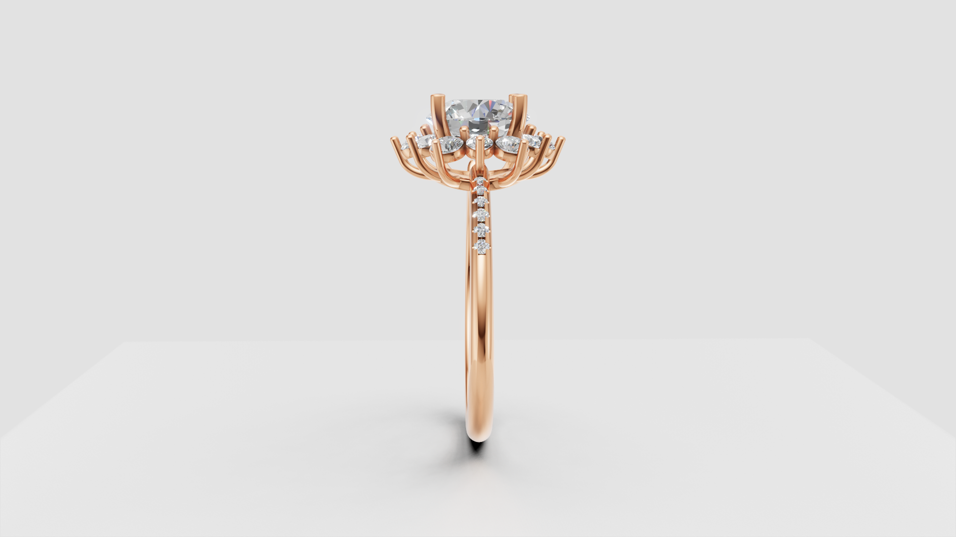 🌟 Blooming Halo – Round Brilliant Diamond Ring | DS IMPEX Fine Jewelry