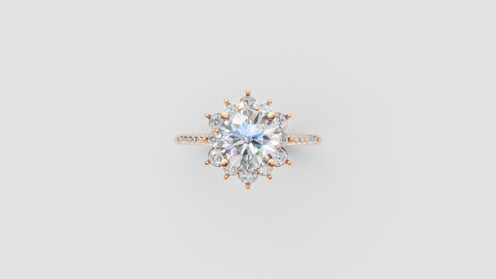 🌟 Blooming Halo – Round Brilliant Diamond Ring | DS IMPEX Fine Jewelry