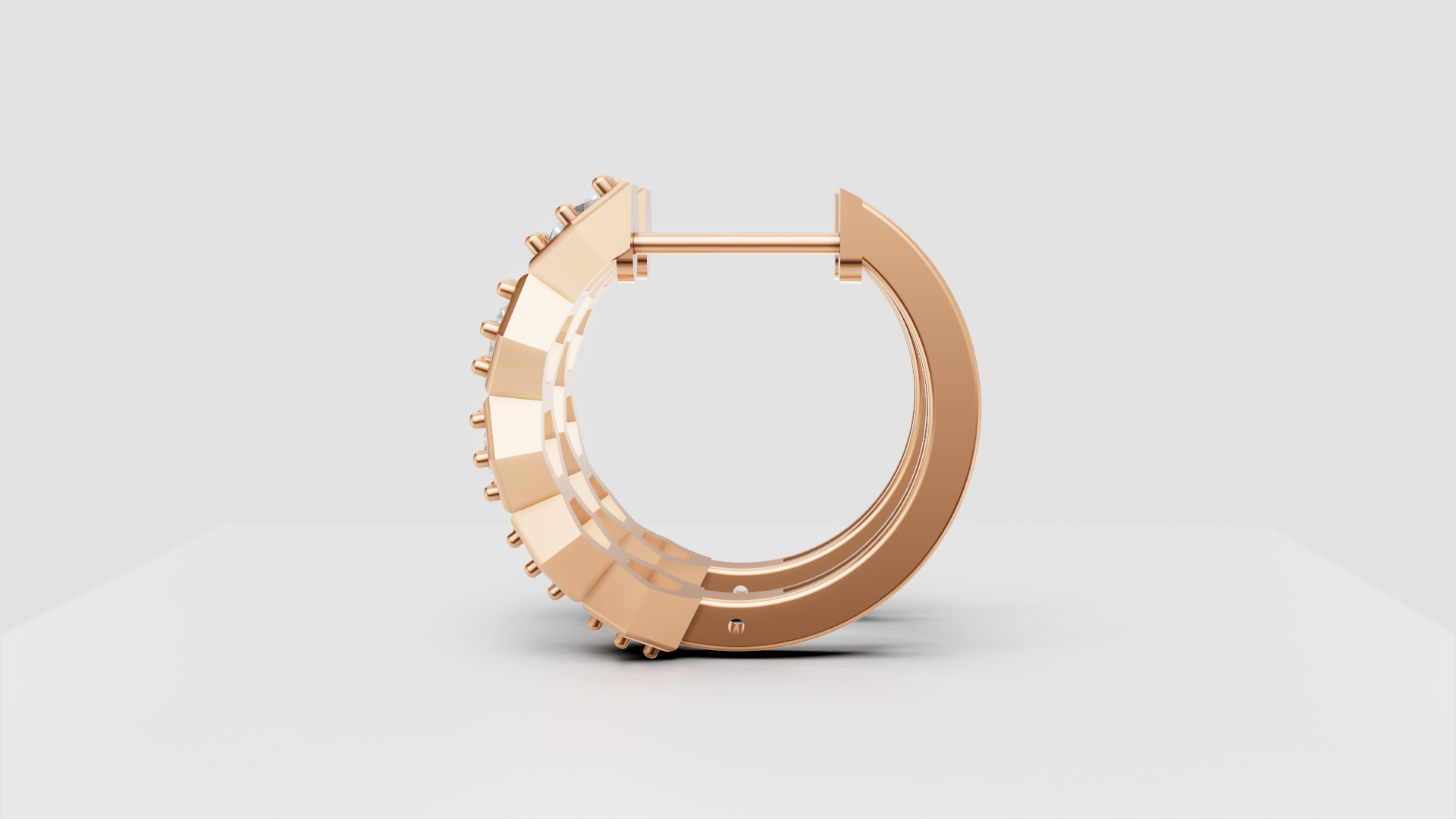 Hexagon Diamond Hoop Earrings | 14K Gold | DS IMPEX