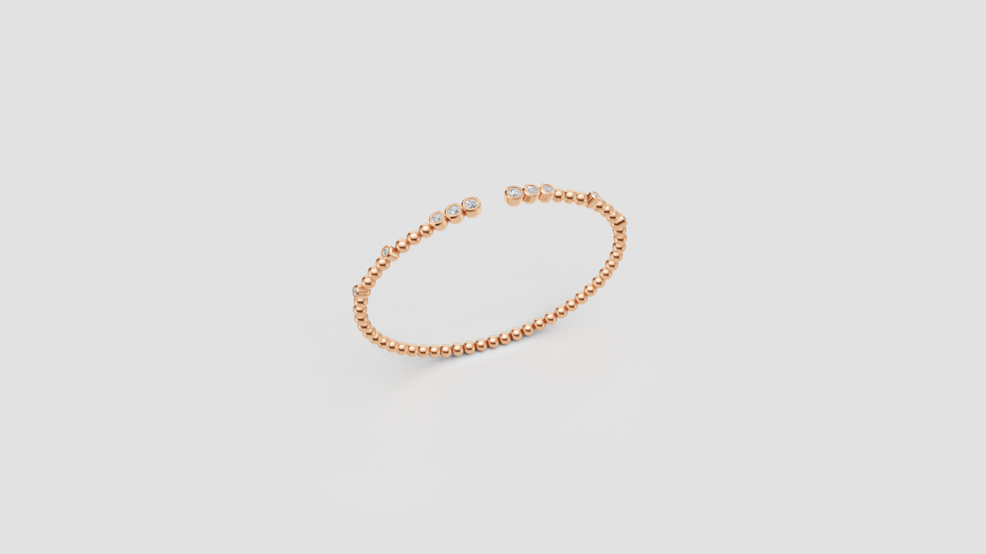 Celeste Dot Diamond Open Bangle – Modern Grace in Motion