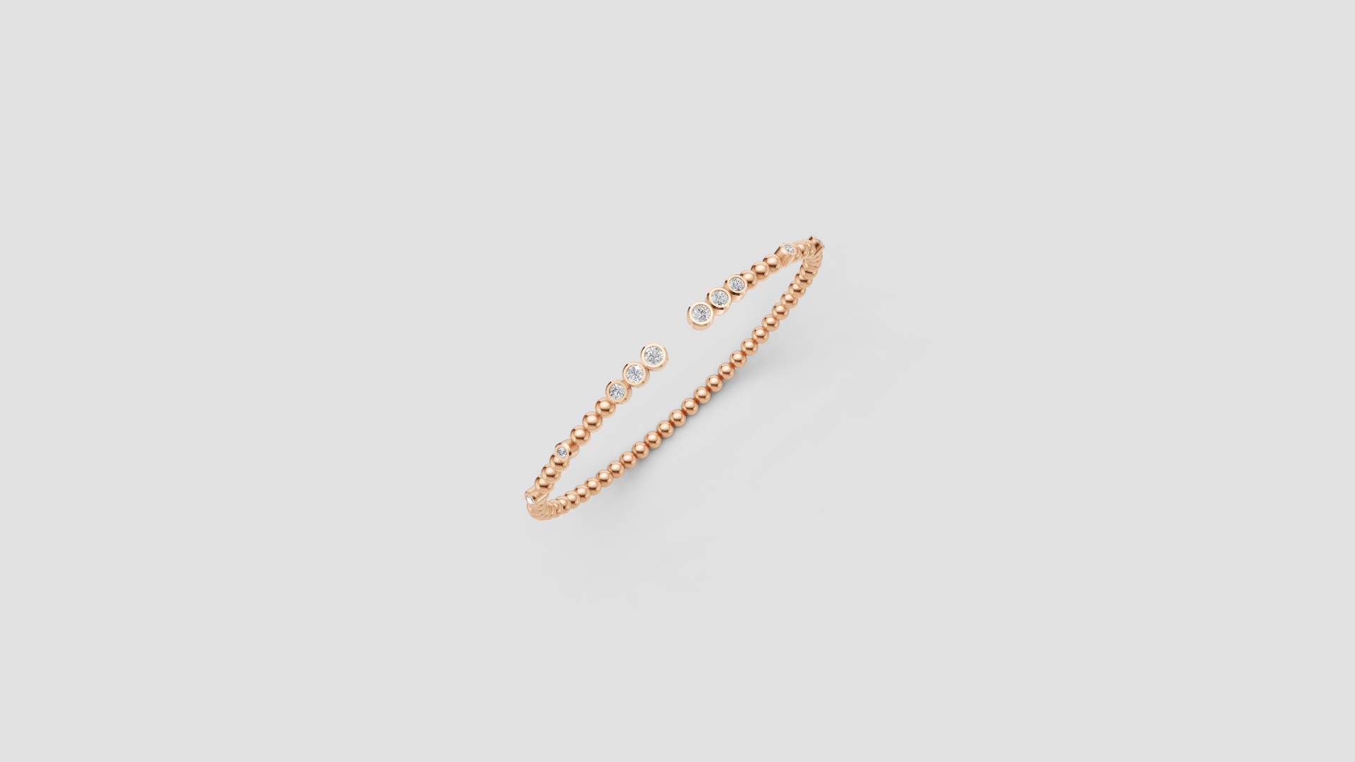 Celeste Dot Diamond Open Bangle – Modern Grace in Motion