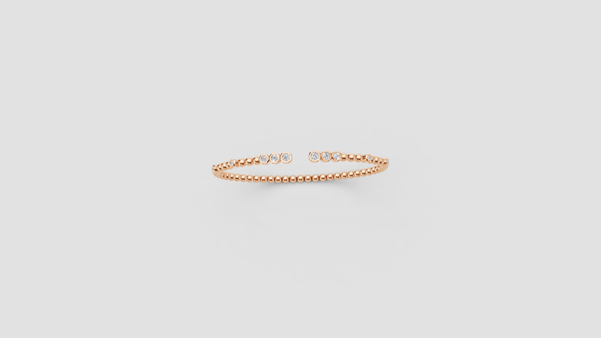 Celeste Dot Diamond Open Bangle – Modern Grace in Motion