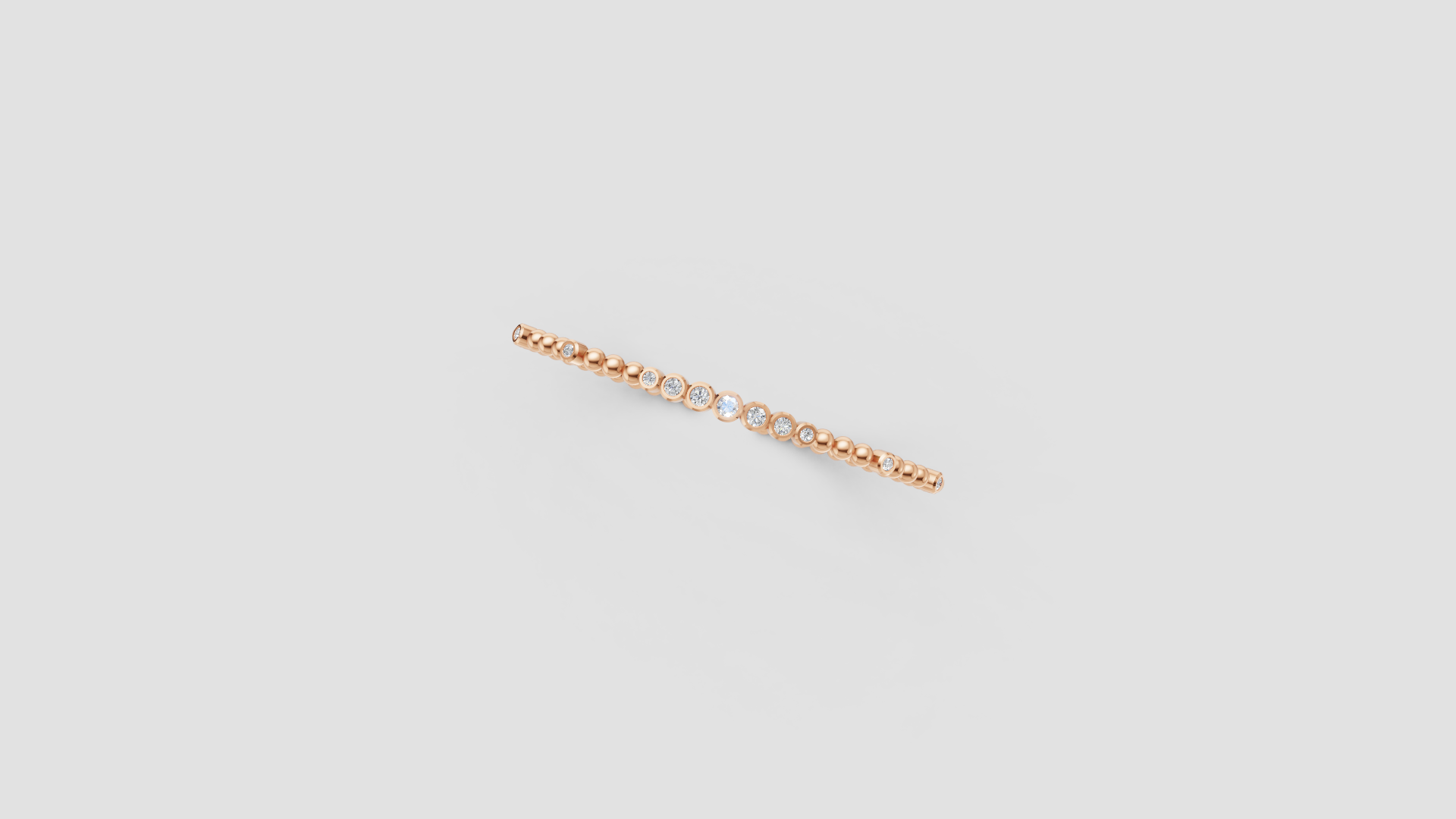Bezel Set Diamond Beaded Open Cuff Bracelet ✨