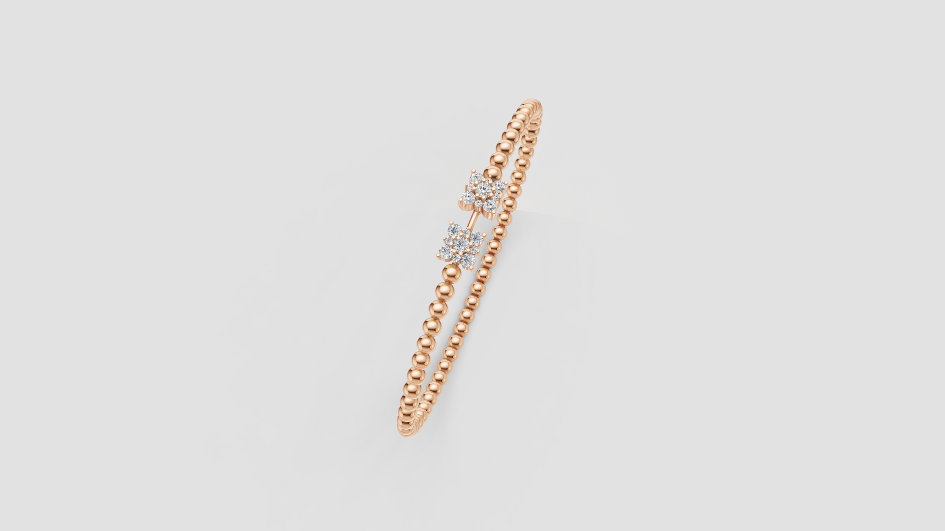 Petite Floral Cluster Beaded Diamond Bracelet ✨