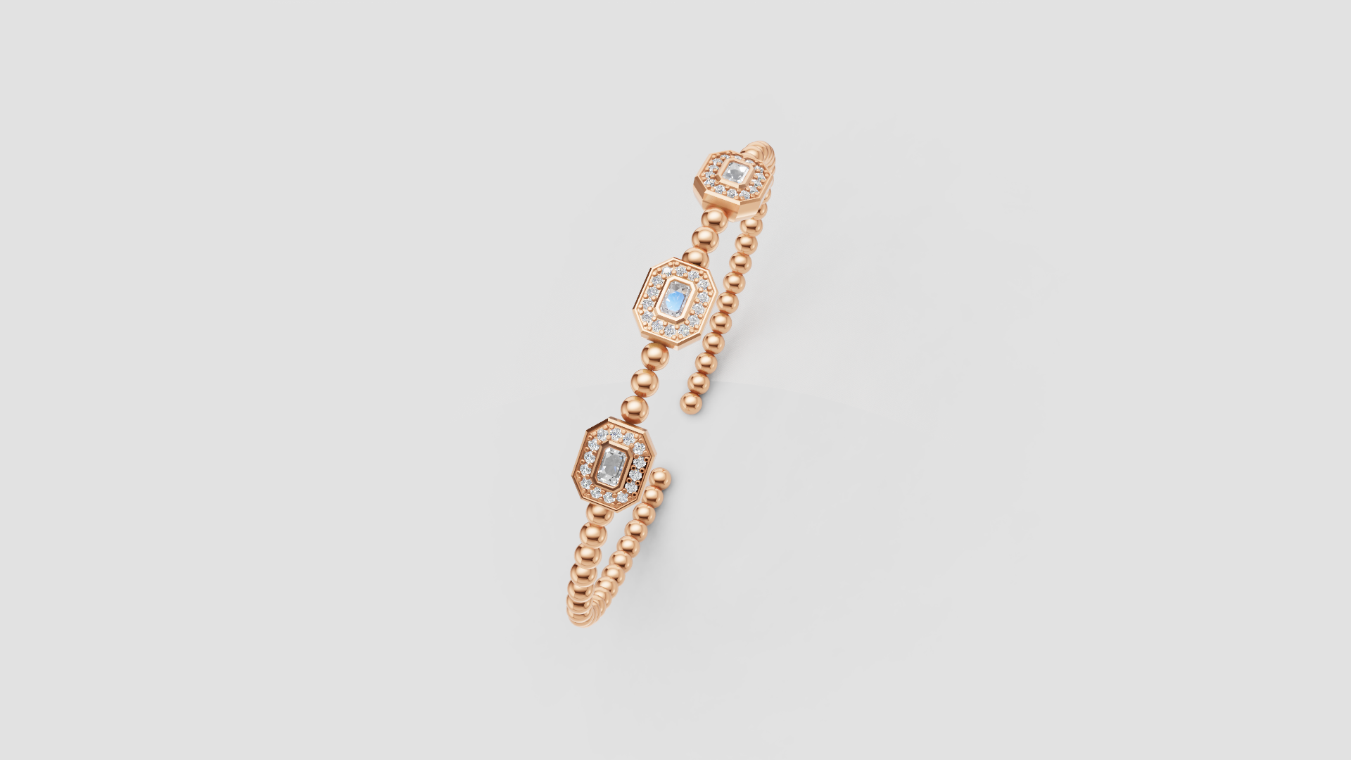 Geometric Luxe Beaded Open Cuff Bracelet – Sleek Everyday Sparkle ✨