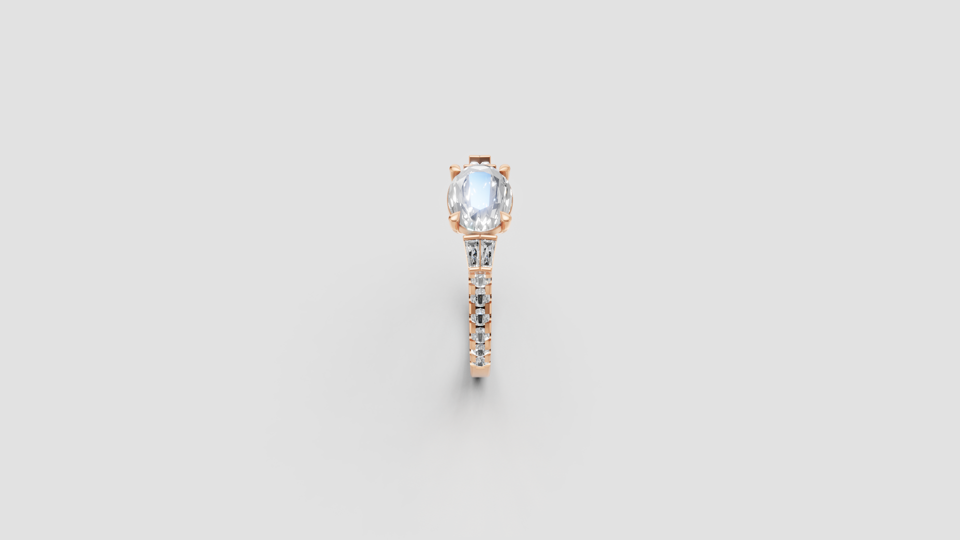 ✨ Marquise-Cut Solitaire with Side Accents | 14K Rose Gold Ring | DS IMPEX