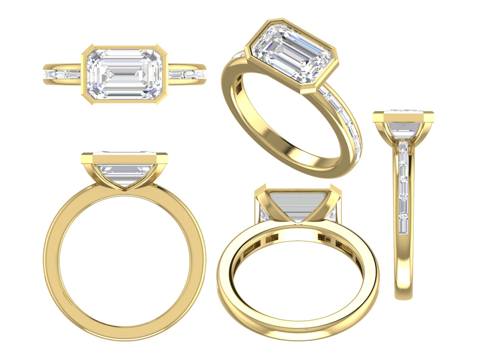 Rose Elegance – Emerald Cut Solitaire Diamond Ring | DS IMPEX Signature
