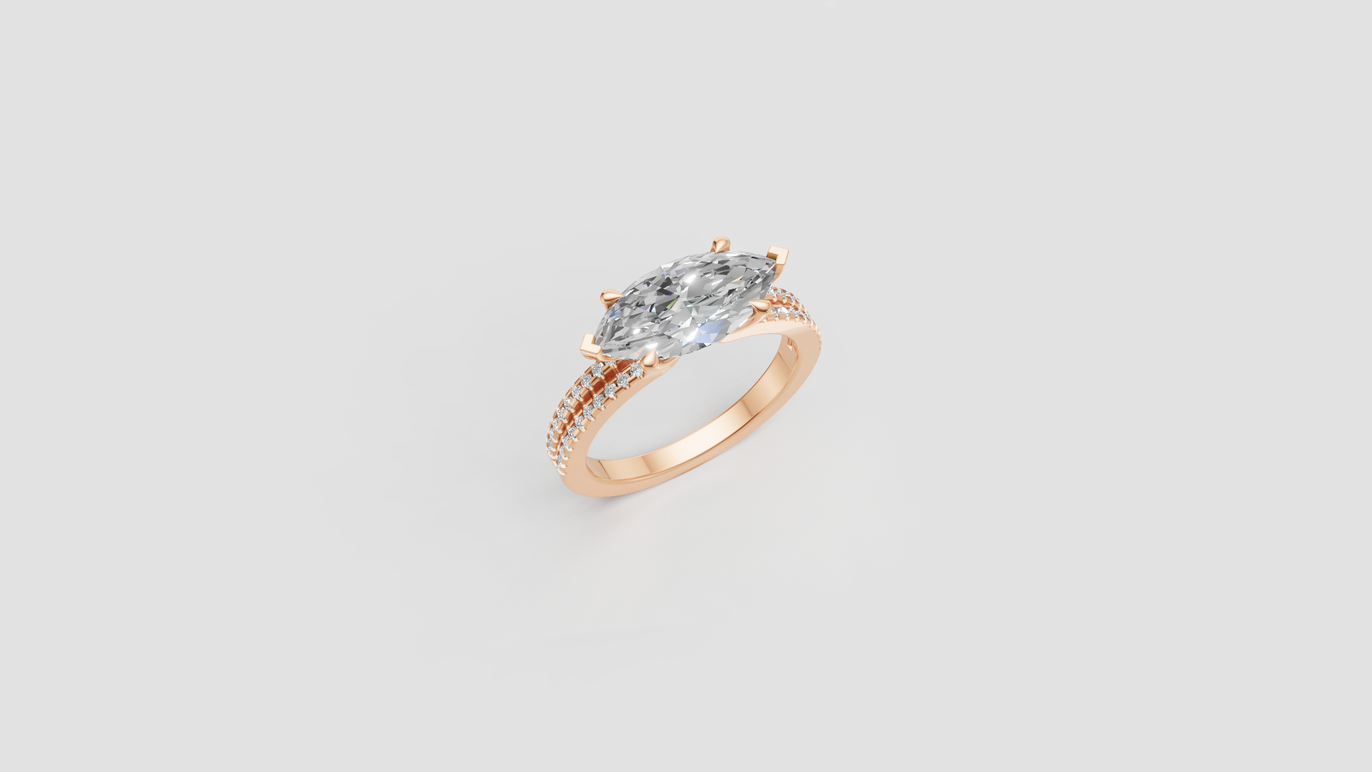 Regal Spark – Marquise Cut Solitaire Diamond Ring | DS IMPEX Signature