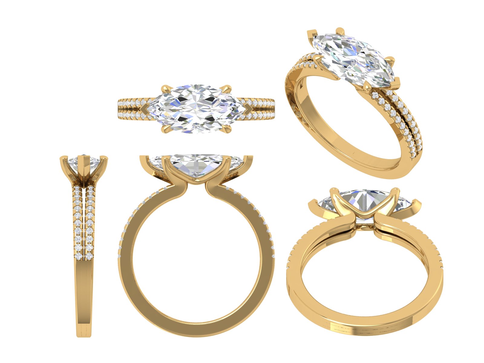 Regal Spark – Marquise Cut Solitaire Diamond Ring | DS IMPEX Signature