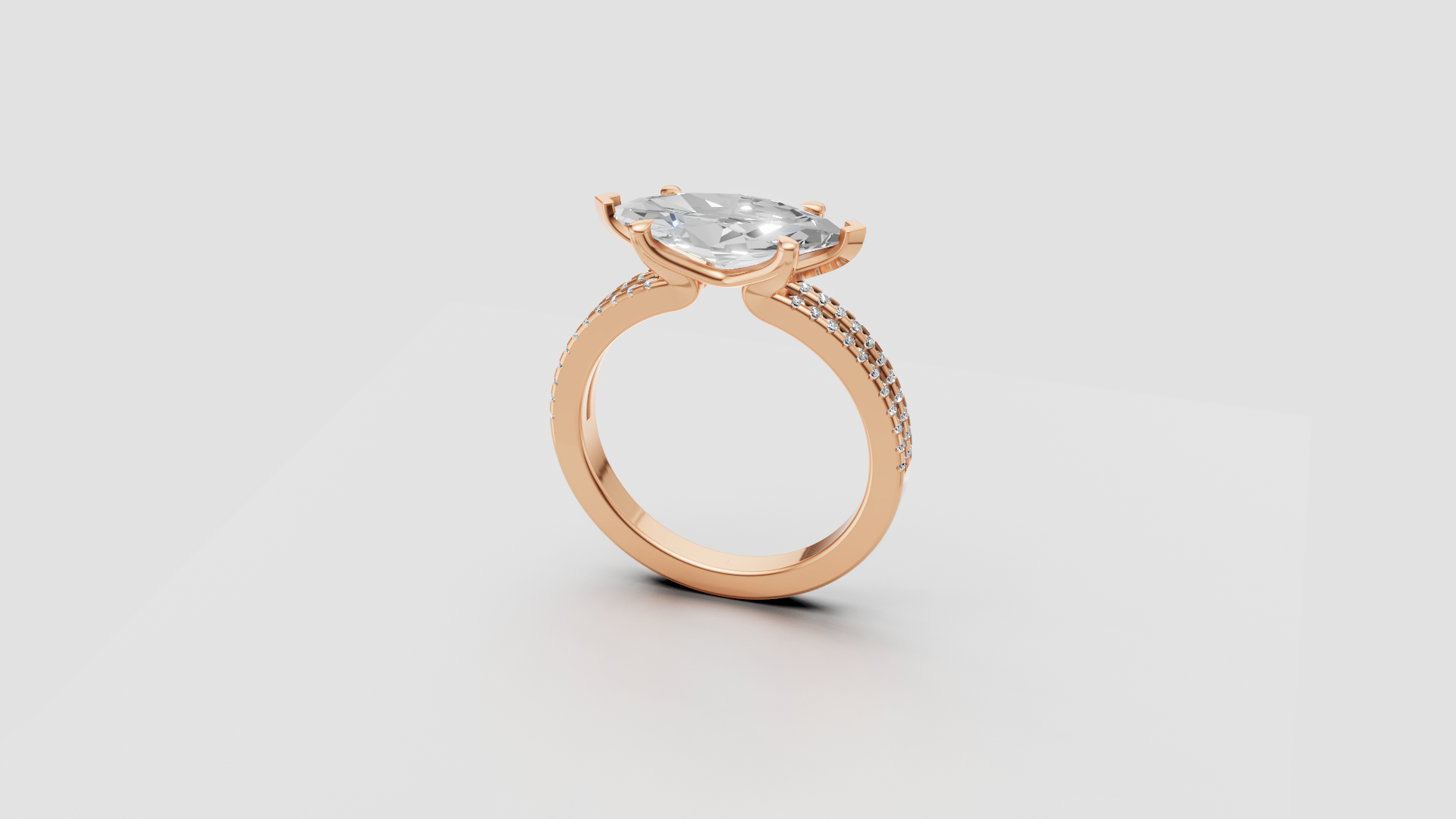 Regal Spark – Marquise Cut Solitaire Diamond Ring | DS IMPEX Signature