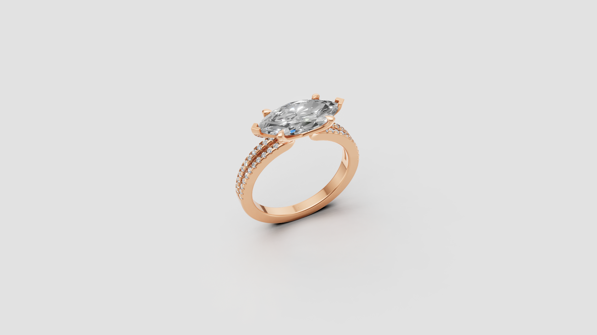 Regal Spark – Marquise Cut Solitaire Diamond Ring | DS IMPEX Signature