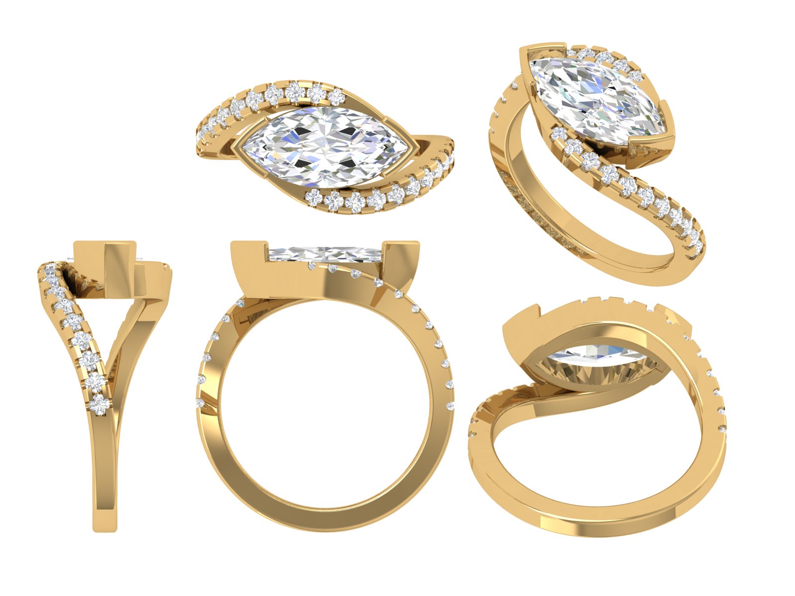 Infinity Grace – Marquise Cut Bypass Diamond Ring | DS IMPEX Signature