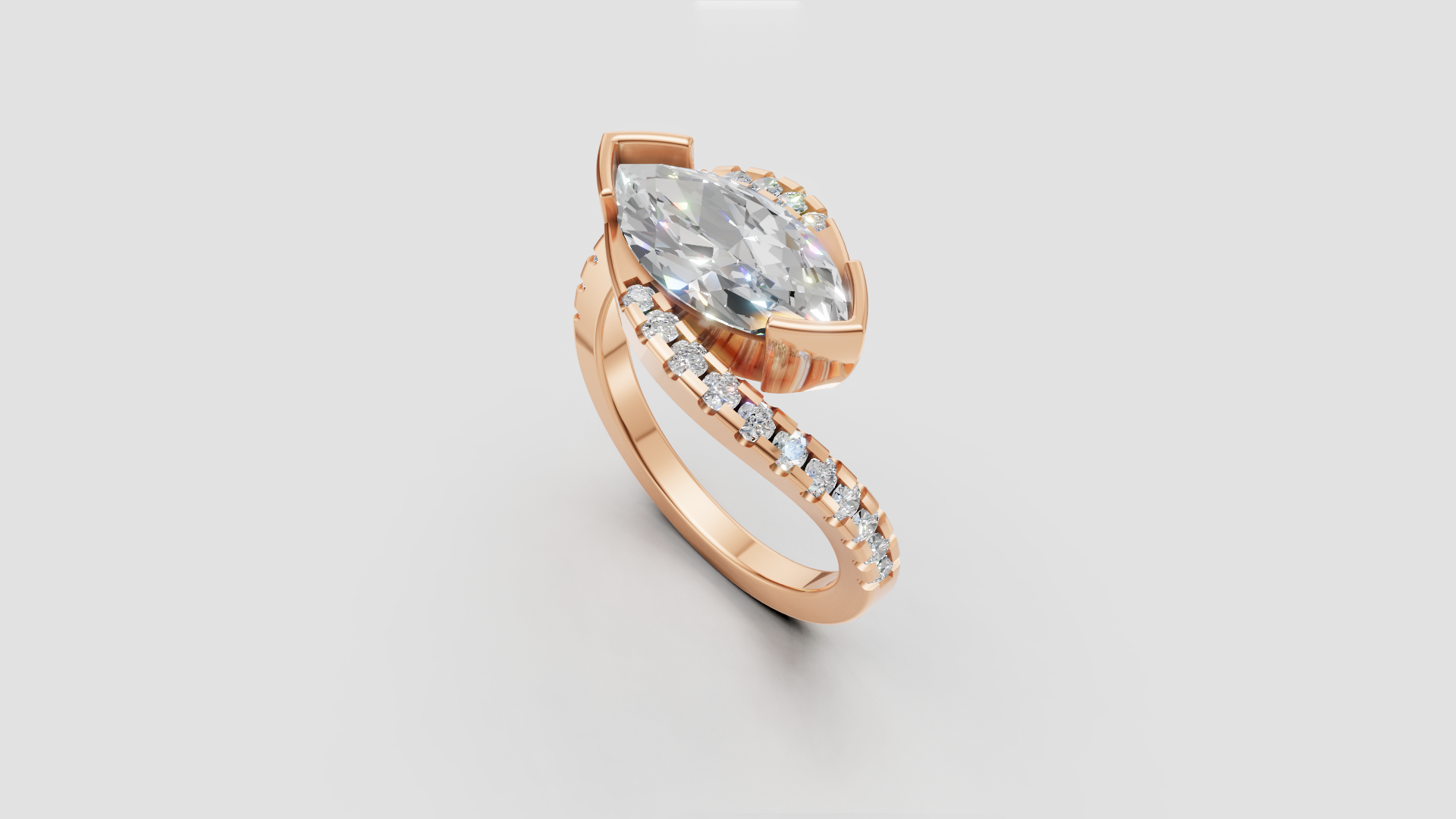 Infinity Grace – Marquise Cut Bypass Diamond Ring | DS IMPEX Signature