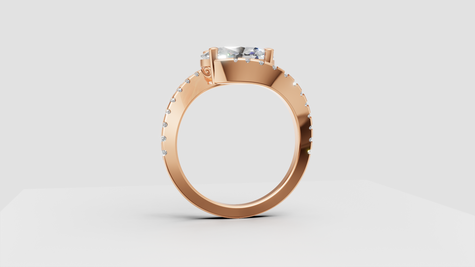 Eternal Embrace – Oval Cut Bypass Diamond Ring | DS IMPEX Signature