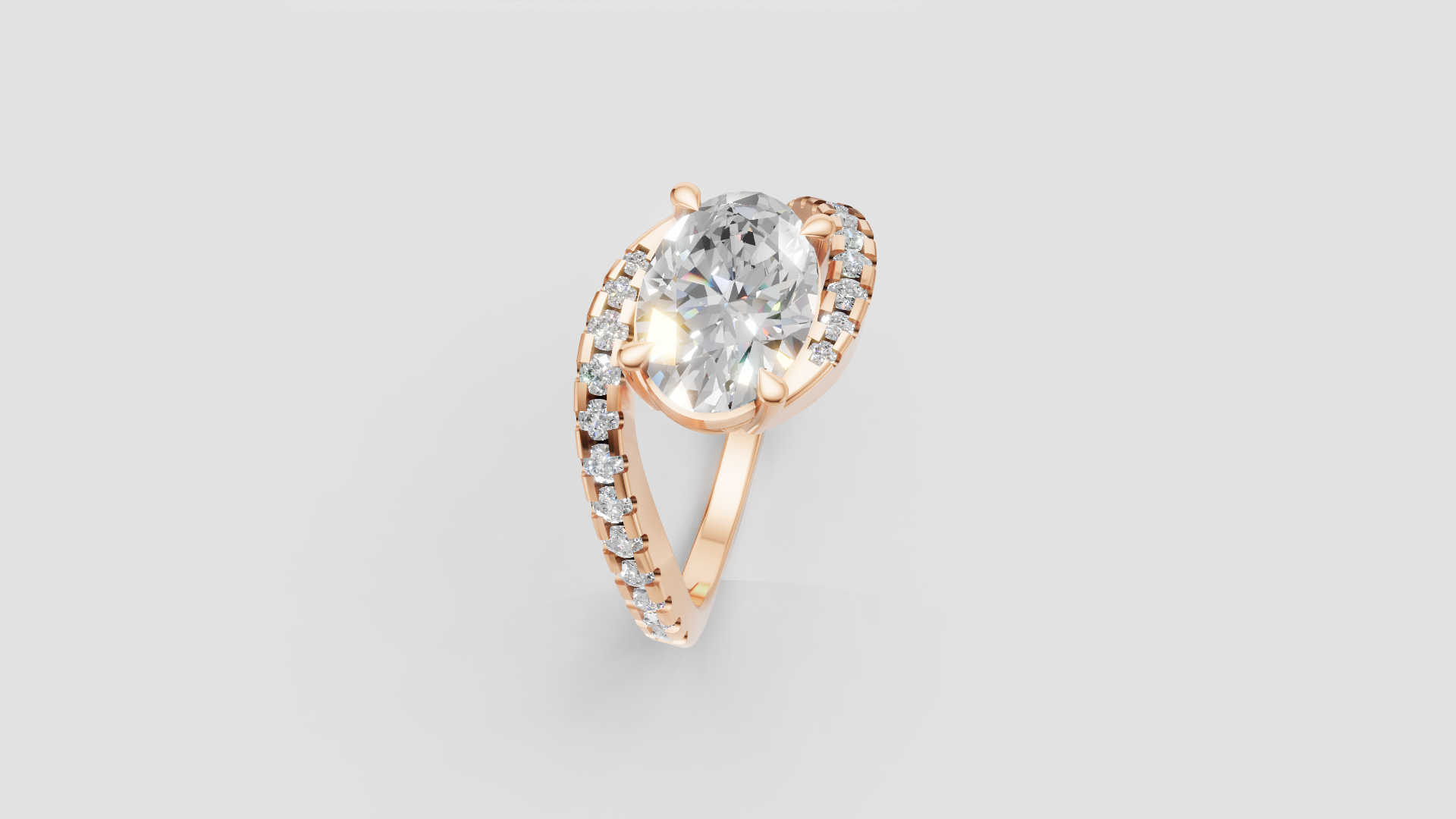Eternal Embrace – Oval Cut Bypass Diamond Ring | DS IMPEX Signature