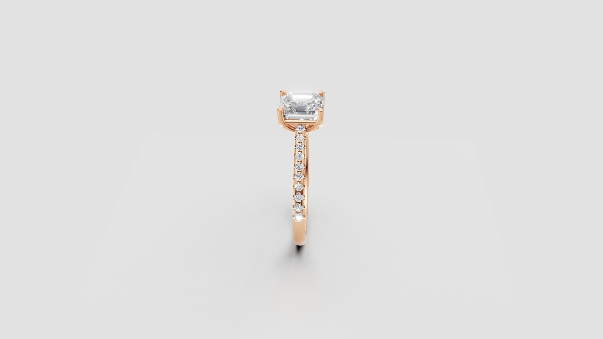 Timeless Radiance – Asscher Cut Diamond Solitaire Ring | 14K Rose Gold | 1.80 ct