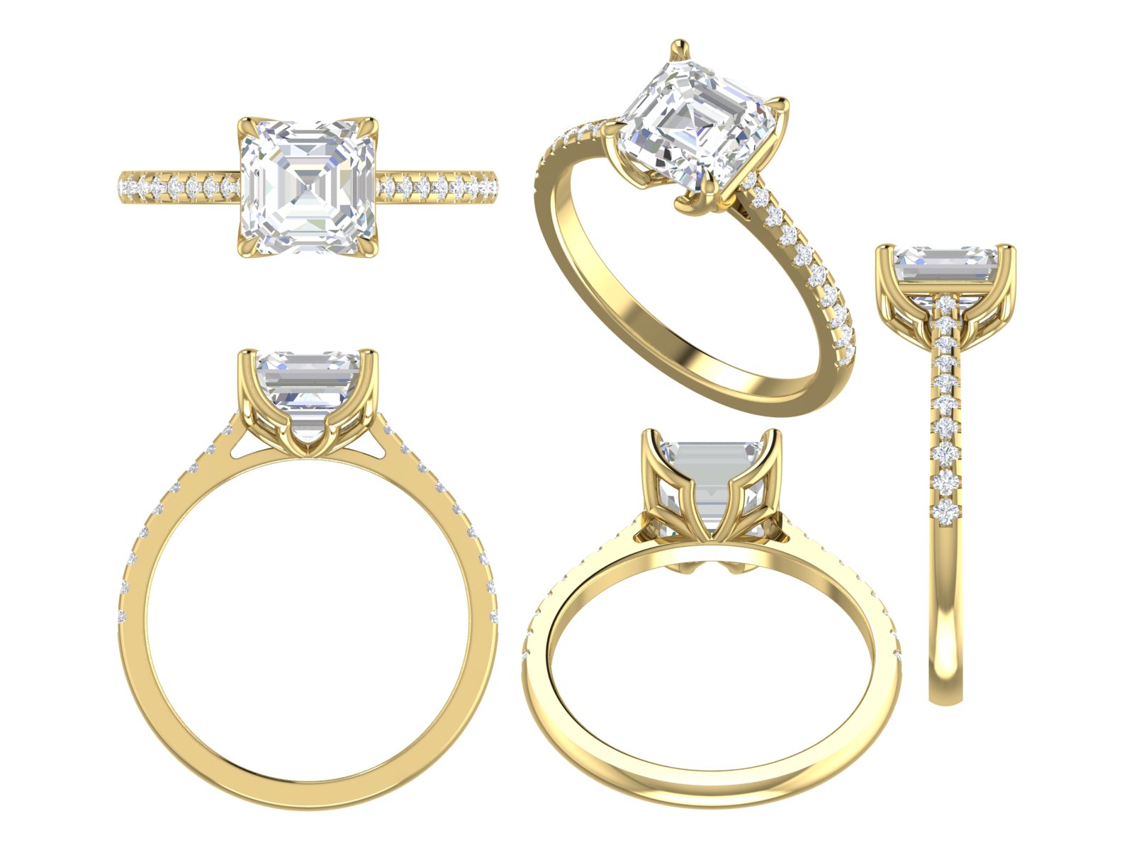 Timeless Radiance – Asscher Cut Diamond Solitaire Ring | 14K Rose Gold | 1.80 ct