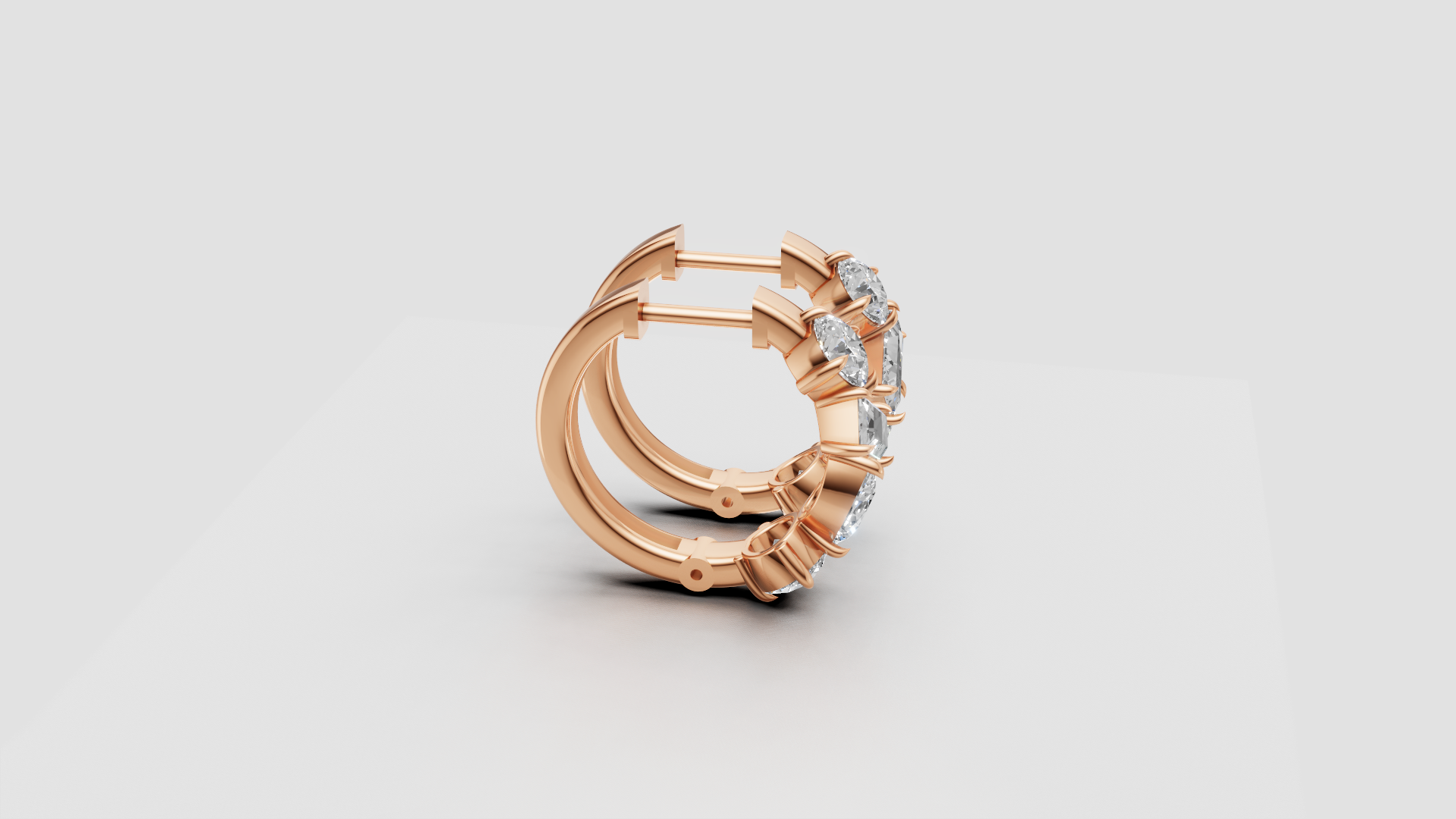Mixed-Cut Diamond Hoop Earrings | 14K Gold | DS IMPEX