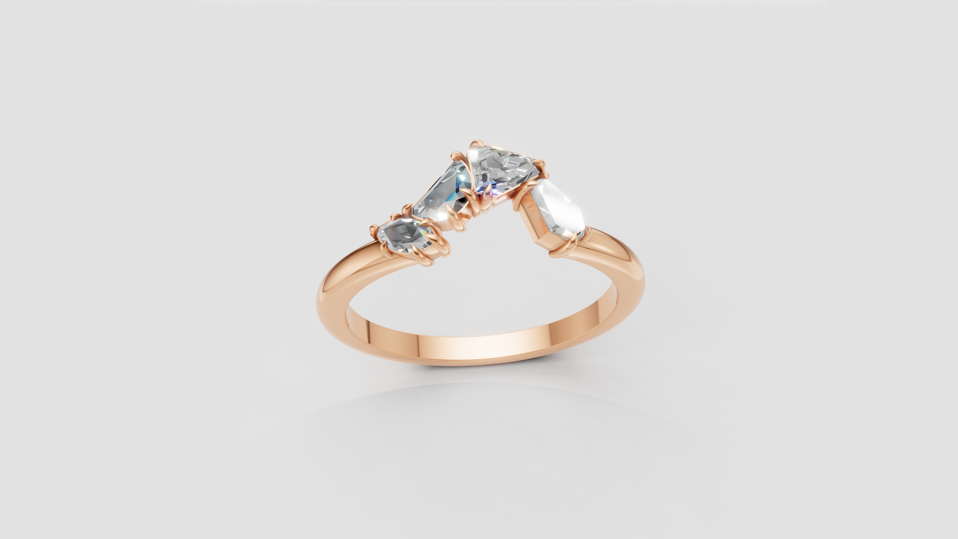 🌟 Trinity Glow – Three Stone Marquise Diamond Ring | DS IMPEX Signature