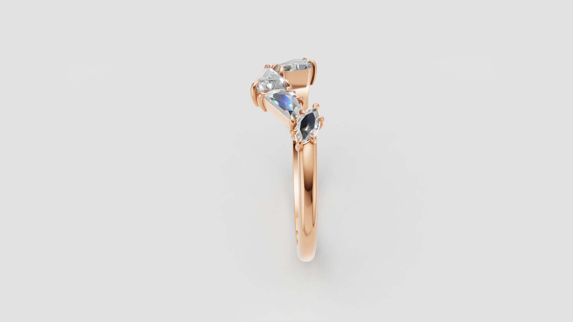 🌟 Trinity Glow – Three Stone Marquise Diamond Ring | DS IMPEX Signature