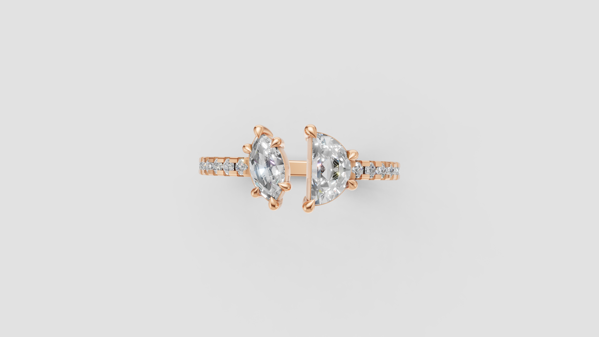💎 Eternal Duo – Pear-Cut Open Diamond Ring | DS IMPEX Signature