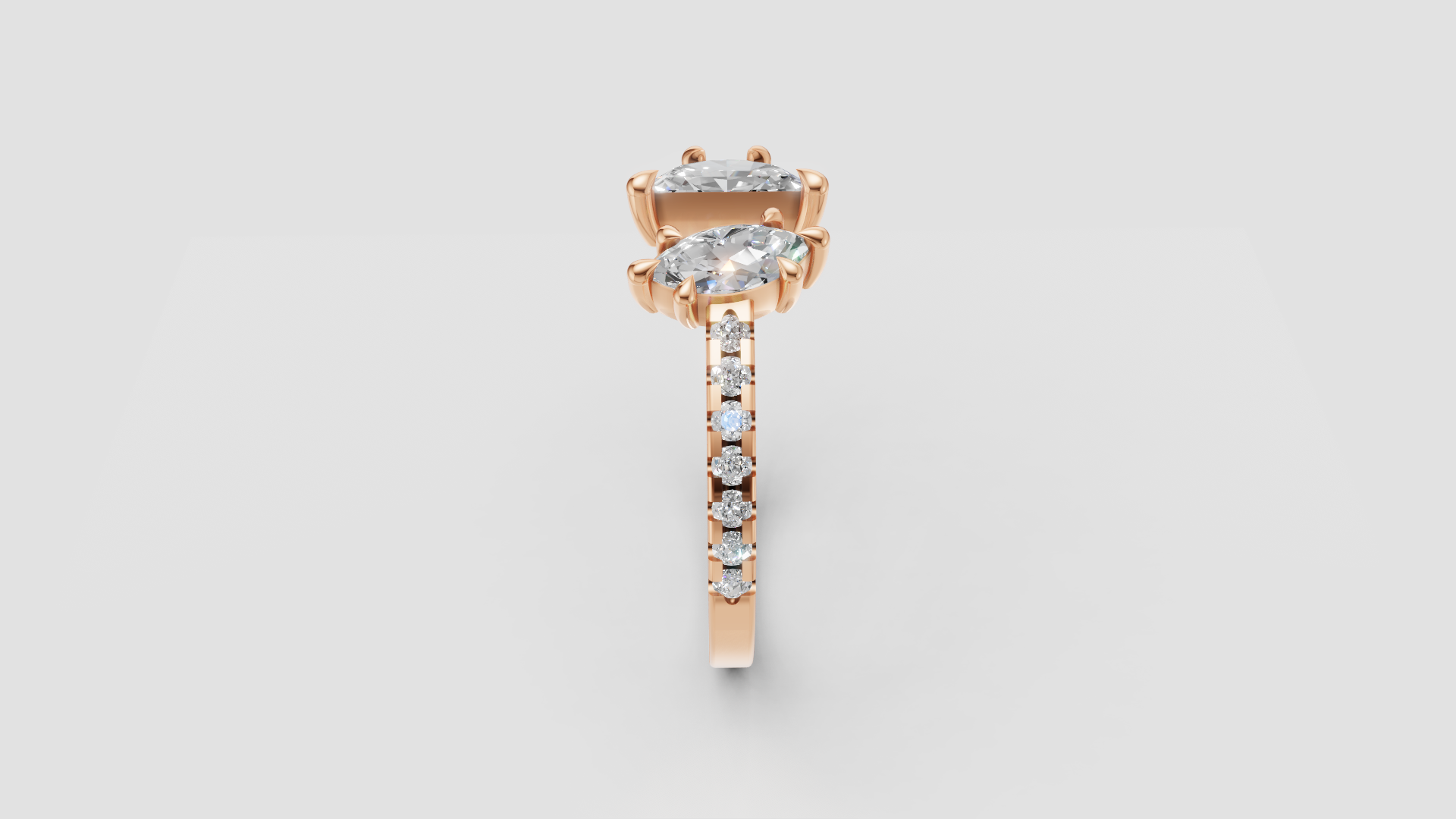 💎 Eternal Duo – Pear-Cut Open Diamond Ring | DS IMPEX Signature