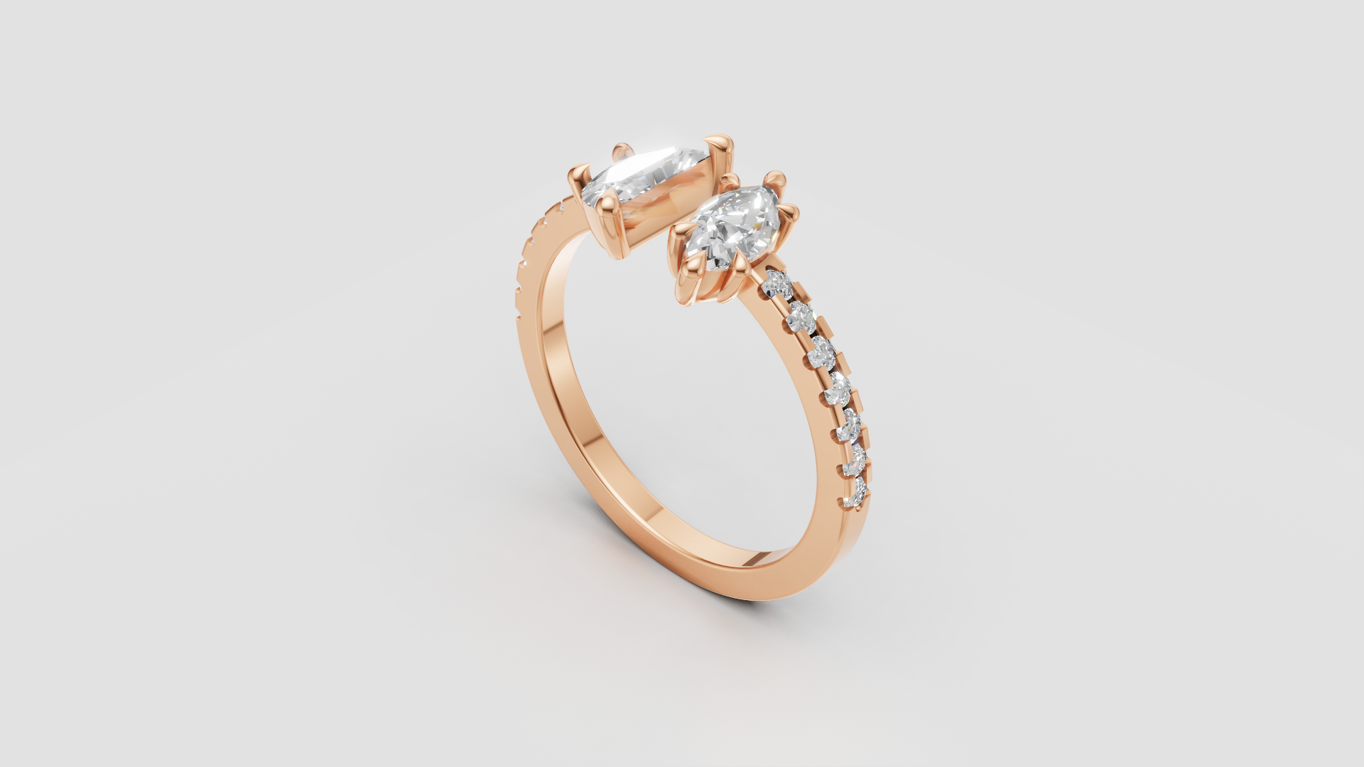 💎 Eternal Duo – Pear-Cut Open Diamond Ring | DS IMPEX Signature