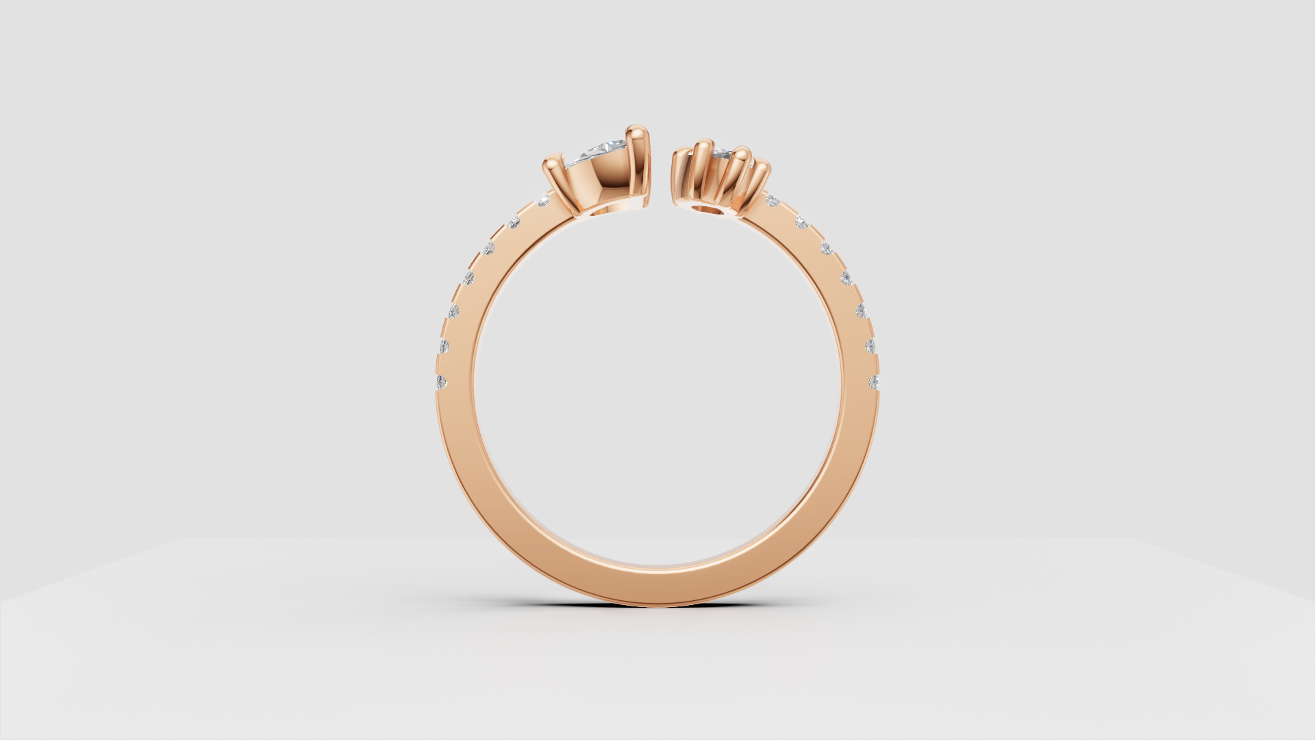 💎 Eternal Duo – Pear-Cut Open Diamond Ring | DS IMPEX Signature