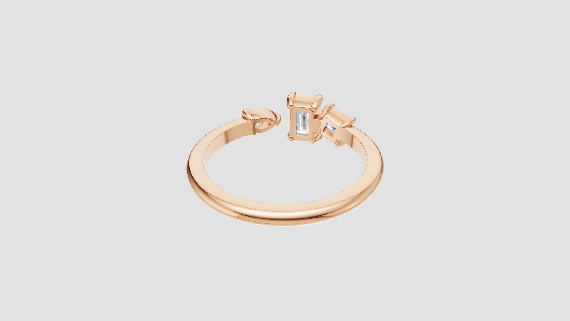 ✨ Trinity Spark – Emerald-Cut Three Stone Diamond Ring | DS IMPEX Signature