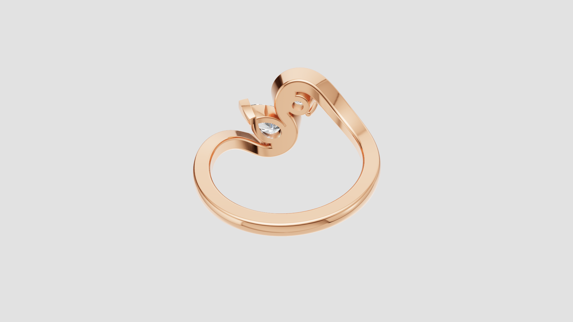 🌊 Infinity Wave – Dual Diamond Flow Ring | DS IMPEX Signature