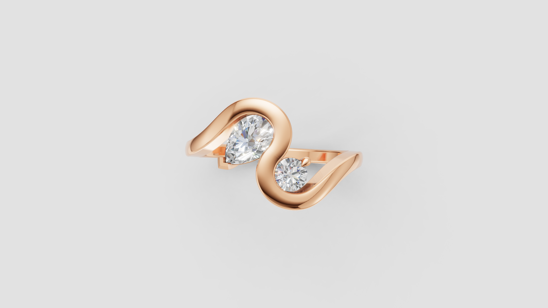 🌊 Infinity Wave – Dual Diamond Flow Ring | DS IMPEX Signature
