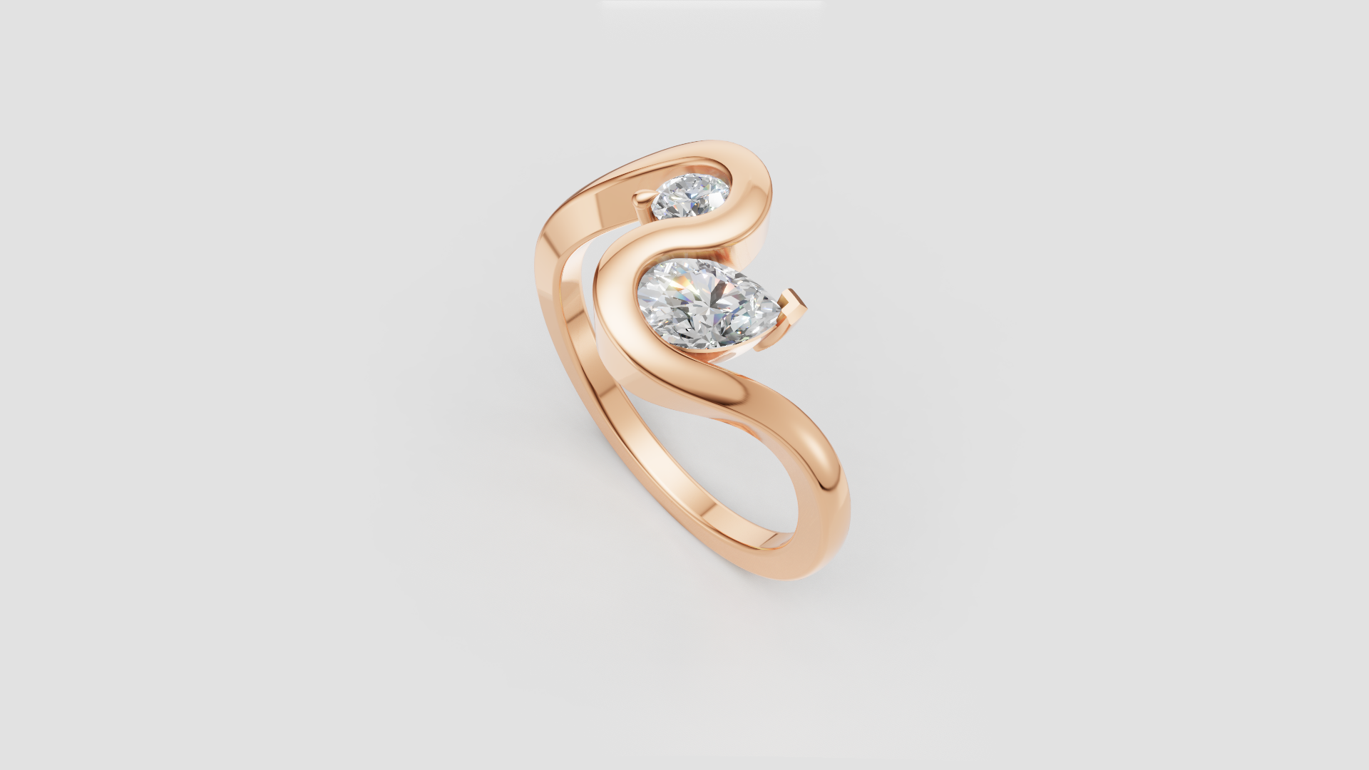 🌊 Infinity Wave – Dual Diamond Flow Ring | DS IMPEX Signature