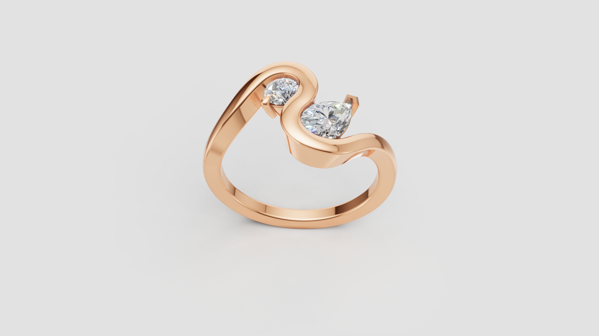 🌊 Infinity Wave – Dual Diamond Flow Ring | DS IMPEX Signature