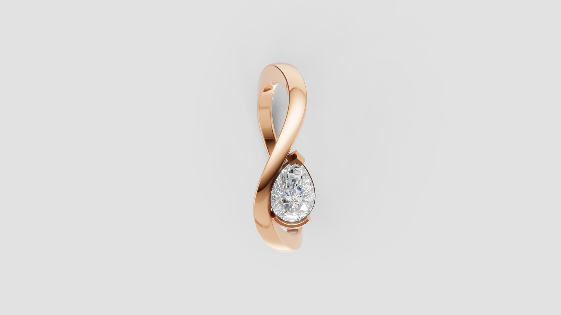 🌙 Celestial Embrace – Pear Solitaire Swirl Ring | DS IMPEX Signature