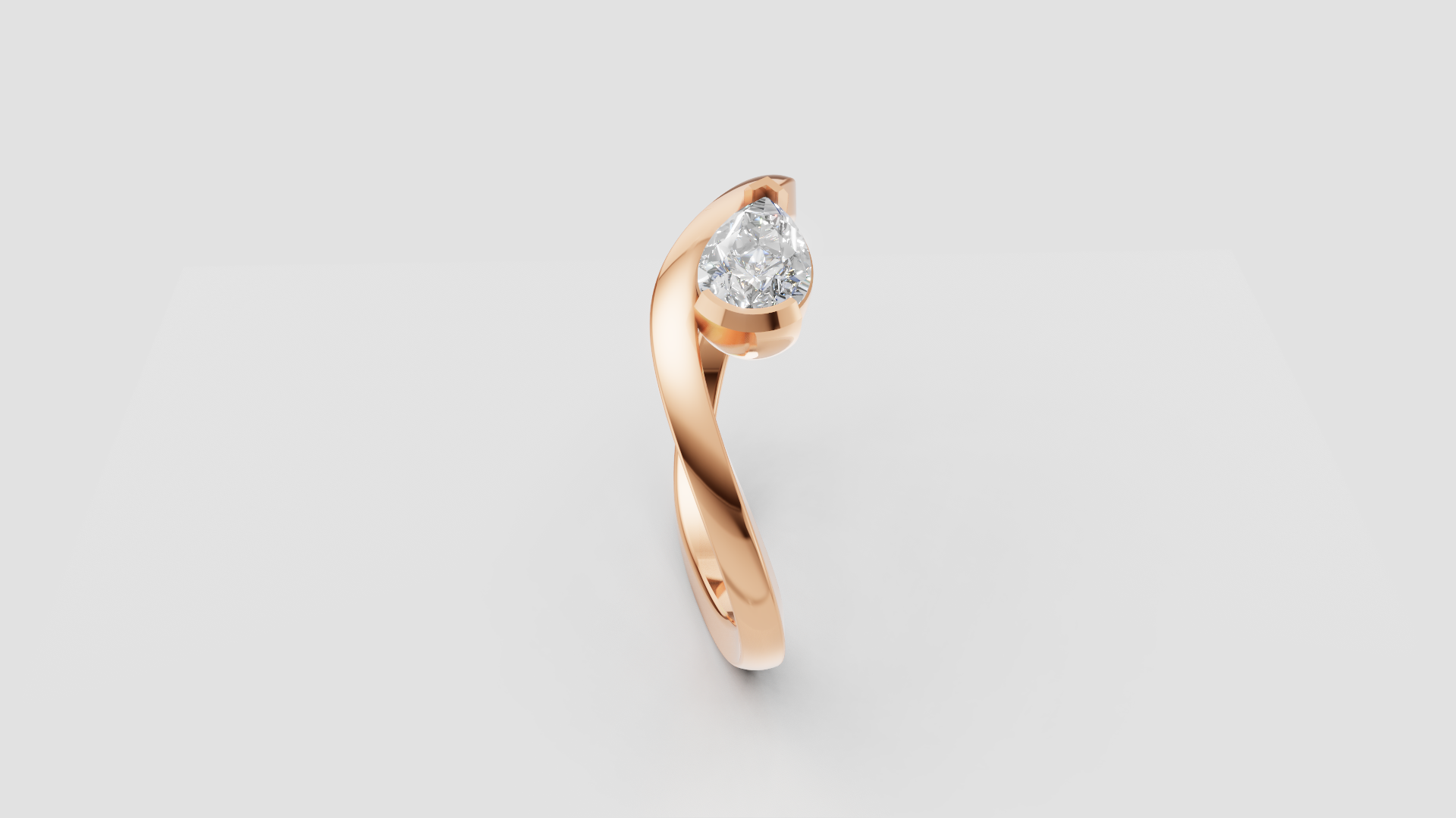 🌙 Celestial Embrace – Pear Solitaire Swirl Ring | DS IMPEX Signature