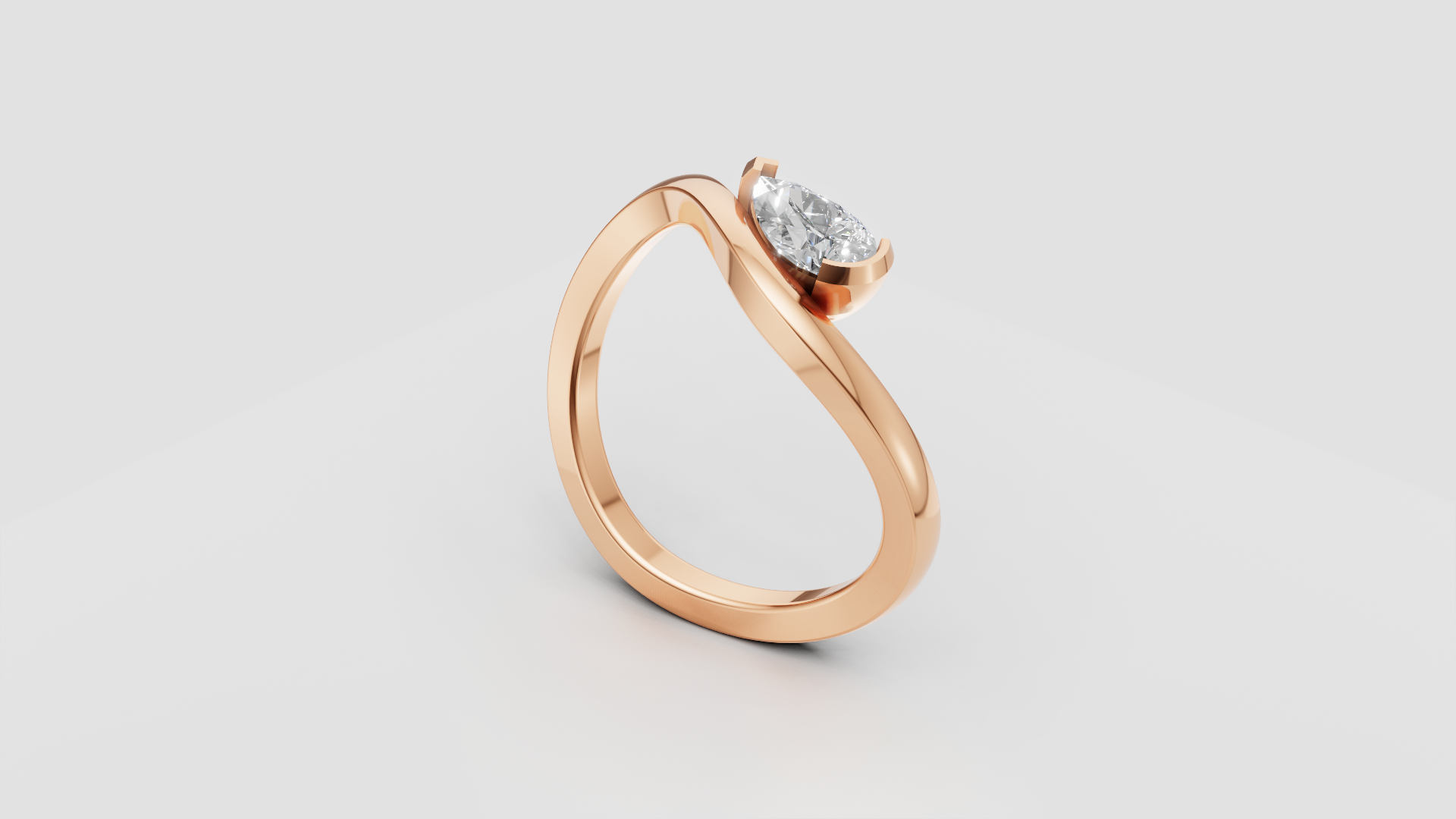 🌙 Celestial Embrace – Pear Solitaire Swirl Ring | DS IMPEX Signature