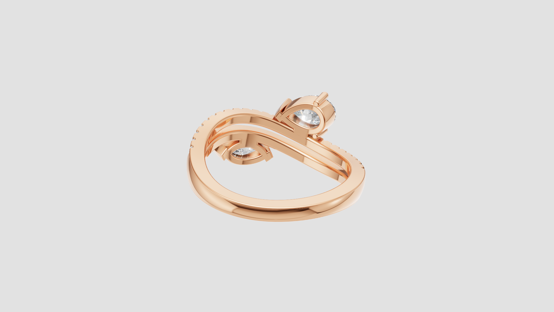 💎 Eternal Embrace – Marquise & Round Bypass Diamond Ring | DS IMPEX Signature