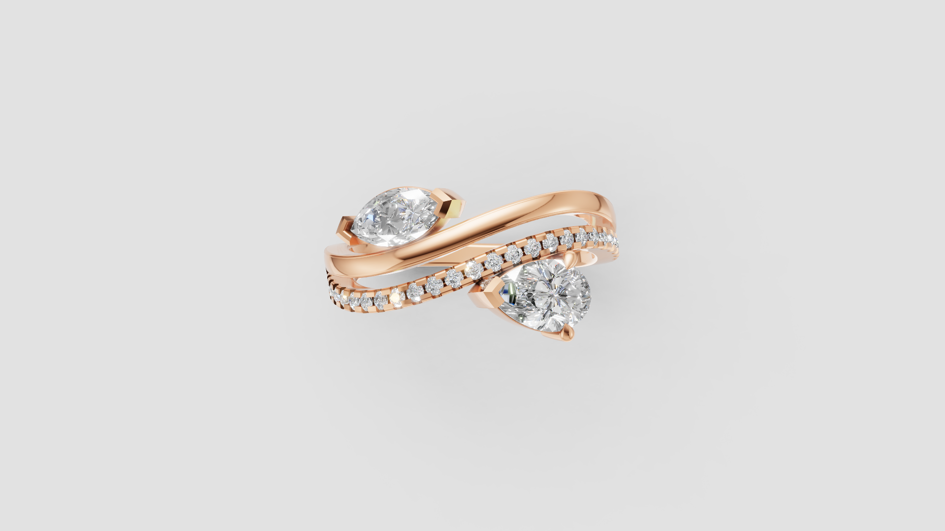 💎 Eternal Embrace – Marquise & Round Bypass Diamond Ring | DS IMPEX Signature
