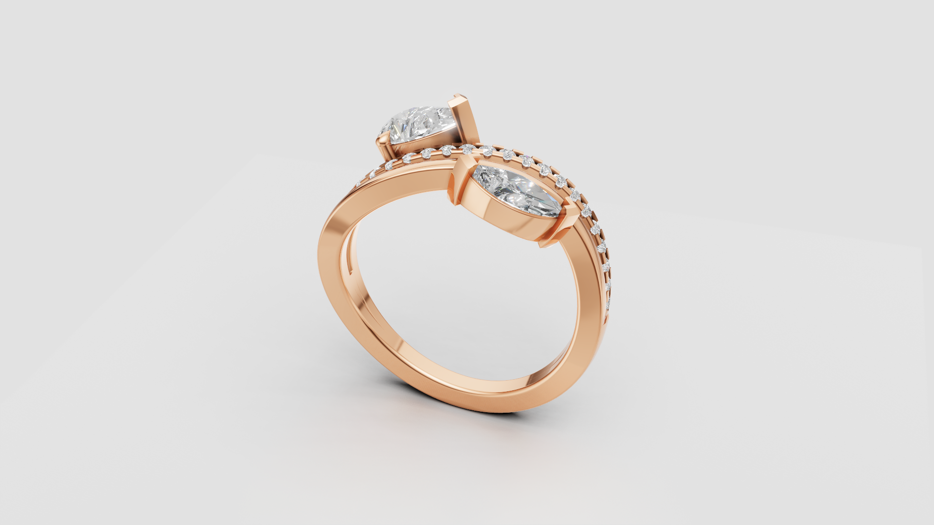 💎 Eternal Embrace – Marquise & Round Bypass Diamond Ring | DS IMPEX Signature
