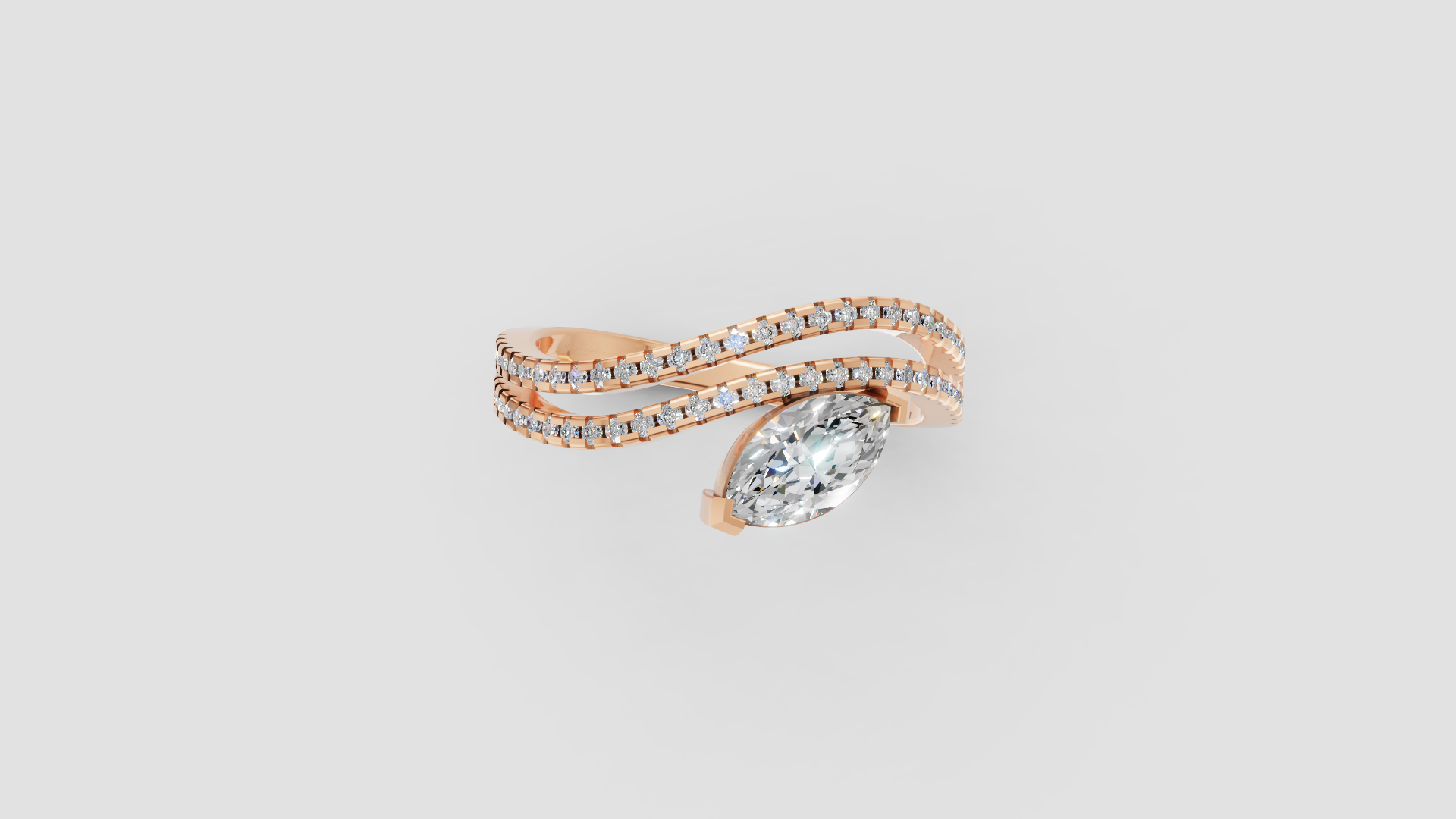 🌸 Marquise Bypass Diamond Ring | 2.50g 14K Rose Gold | DS IMPEX Signature