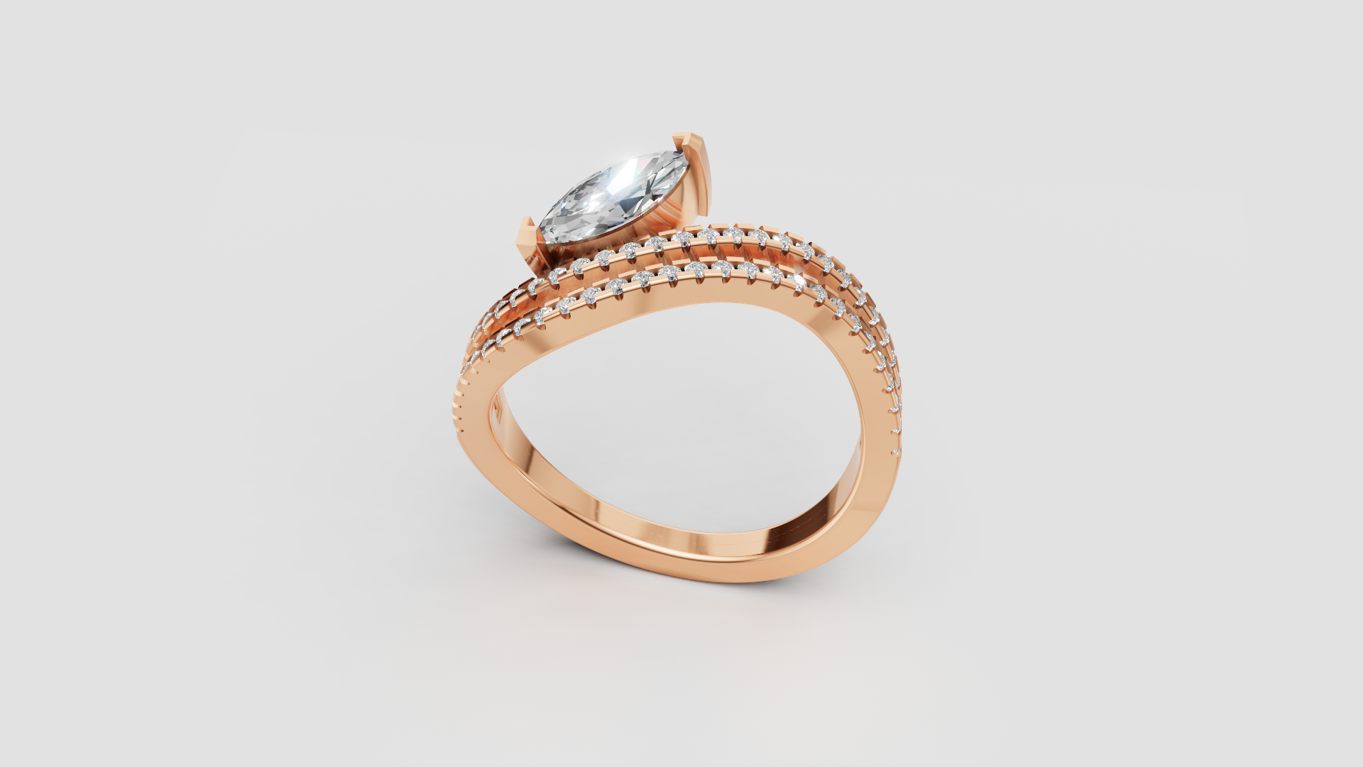 🌸 Marquise Bypass Diamond Ring | 2.50g 14K Rose Gold | DS IMPEX Signature
