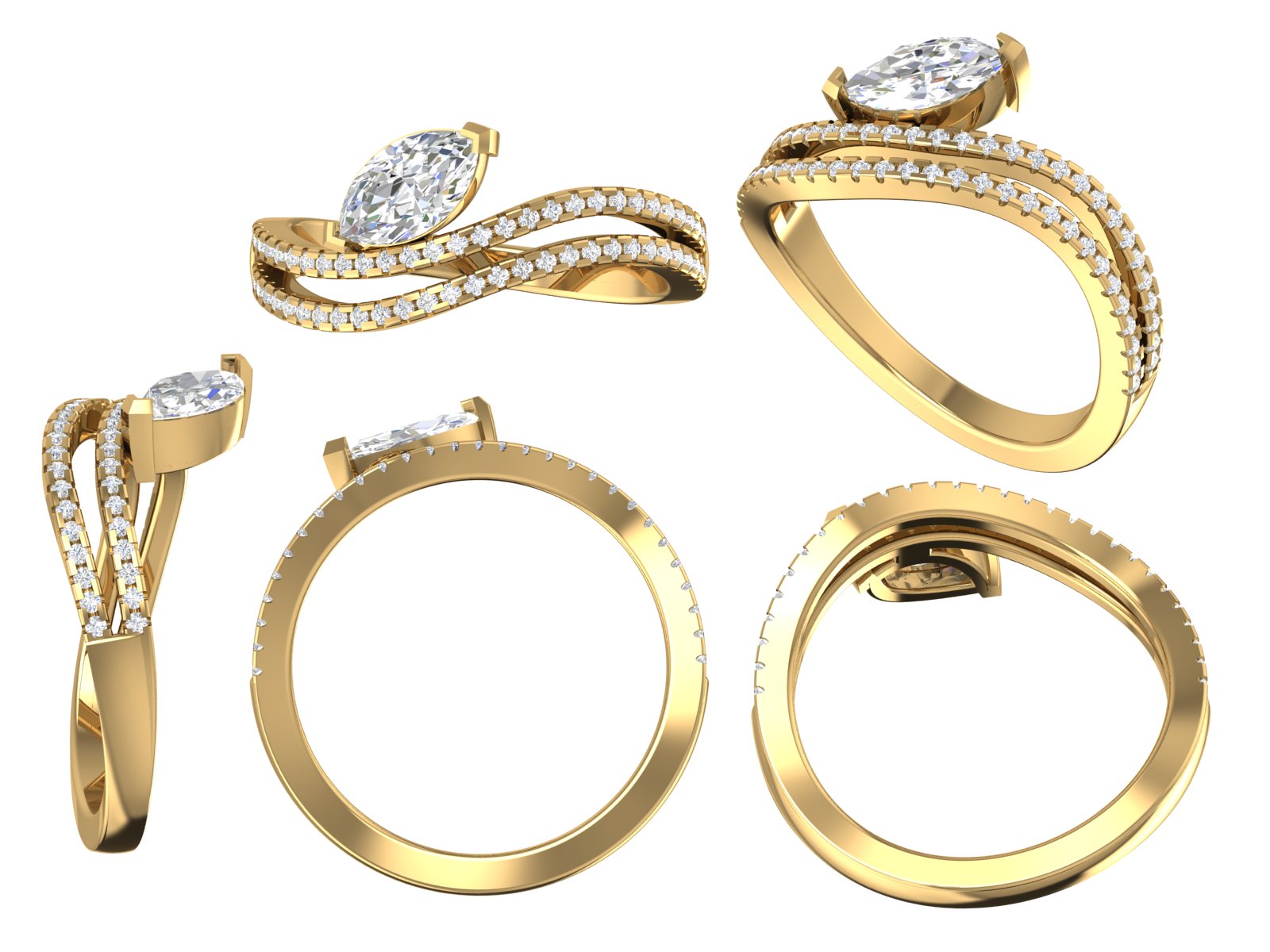🌸 Marquise Bypass Diamond Ring | 2.50g 14K Rose Gold | DS IMPEX Signature