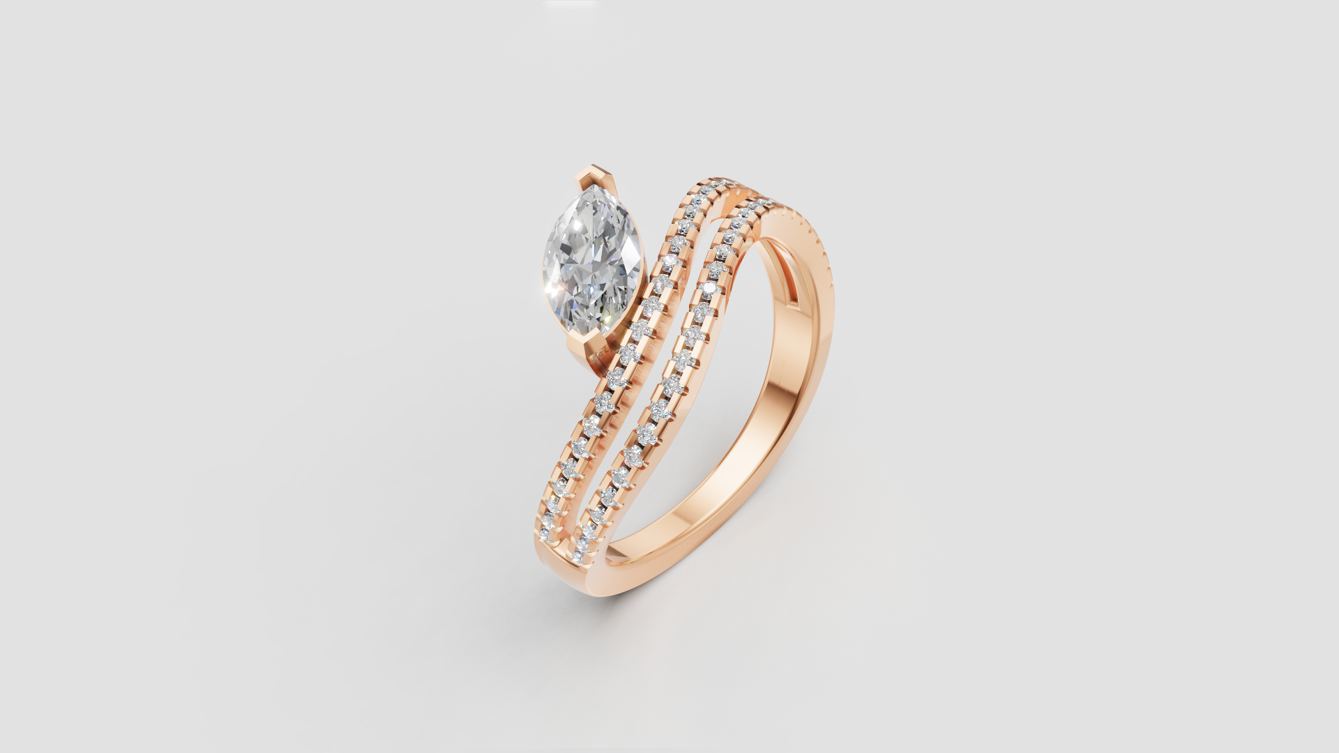 🌸 Marquise Bypass Diamond Ring | 2.50g 14K Rose Gold | DS IMPEX Signature