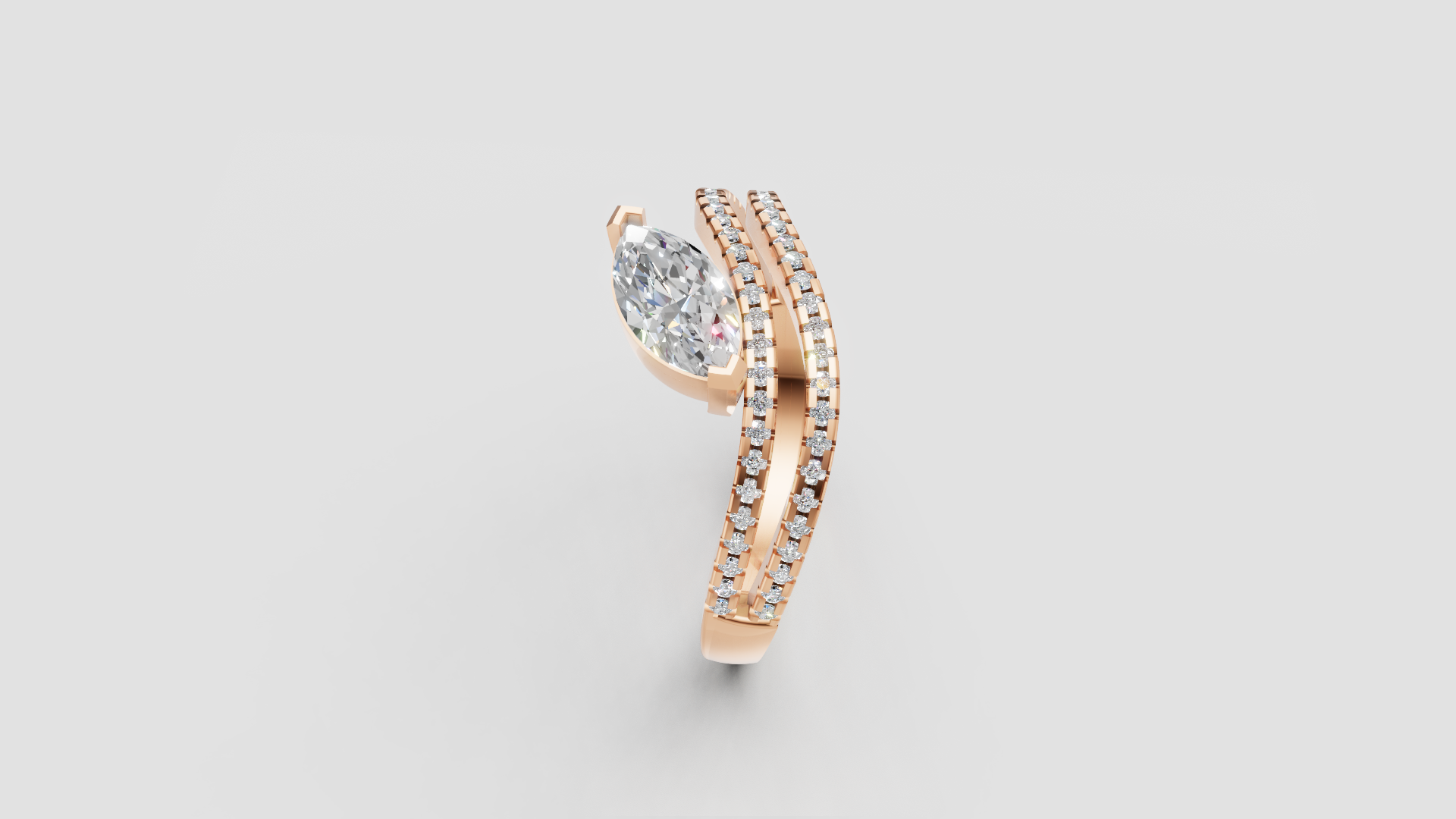 🌸 Marquise Bypass Diamond Ring | 2.50g 14K Rose Gold | DS IMPEX Signature