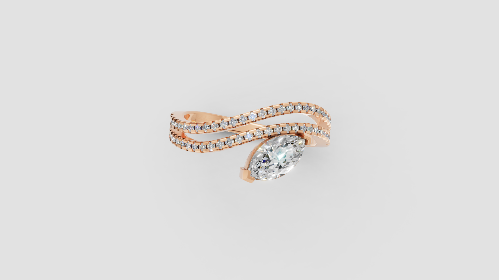🌸 Marquise Bypass Diamond Ring | 2.50g 14K Rose Gold | DS IMPEX Signature